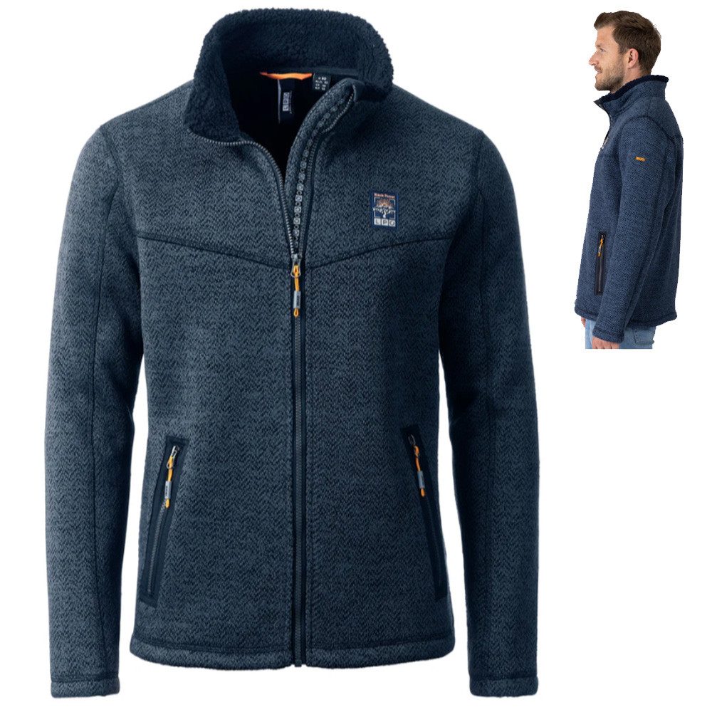 Linea Primero Trekkingjacke LPO - hochwertige, flauschige Double Face Fleecejacke James, navy