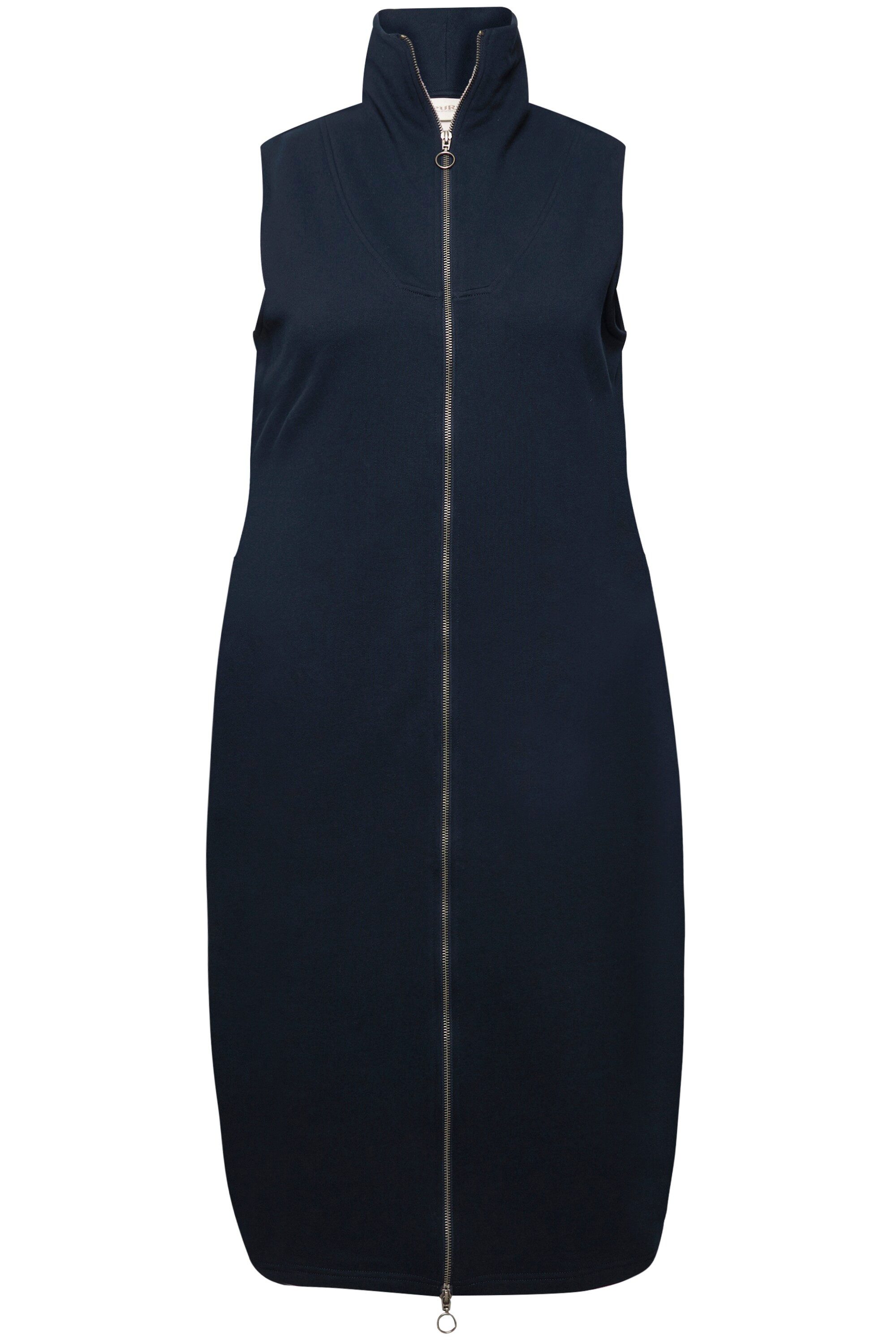 Ulla Popken Midikleid Sweat-Midikleid Stehkragen ärmellos günstig online kaufen