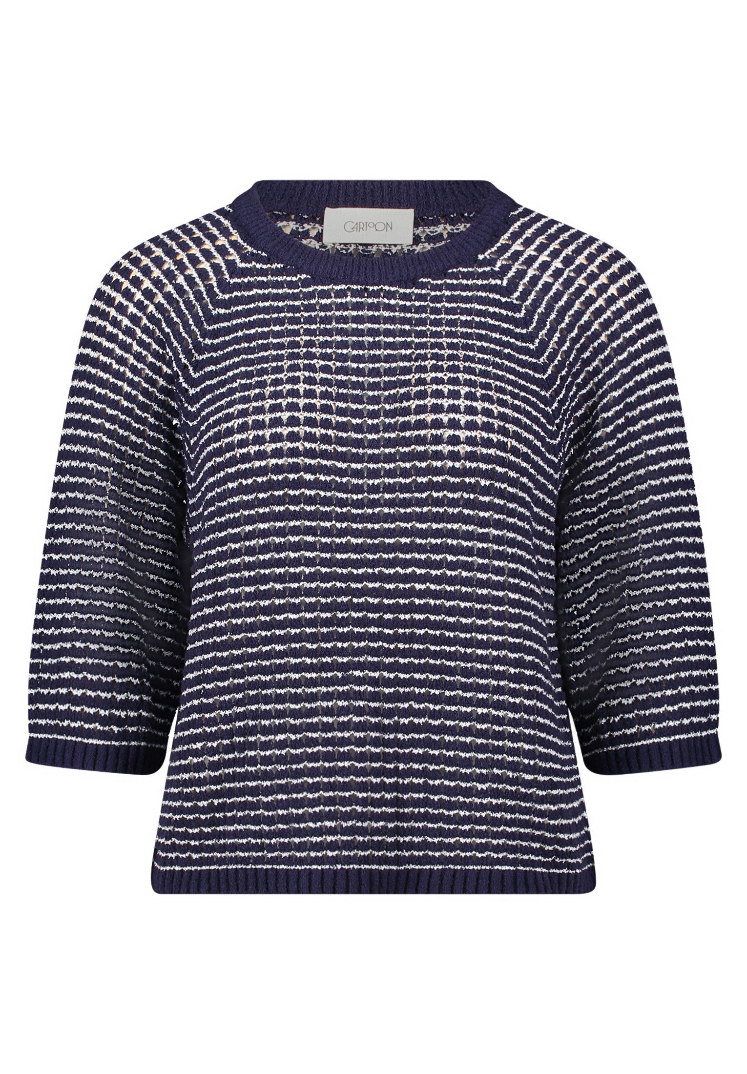 Cartoon Strickpullover Damen mit Rundhalsausschnitt (1-tlg)