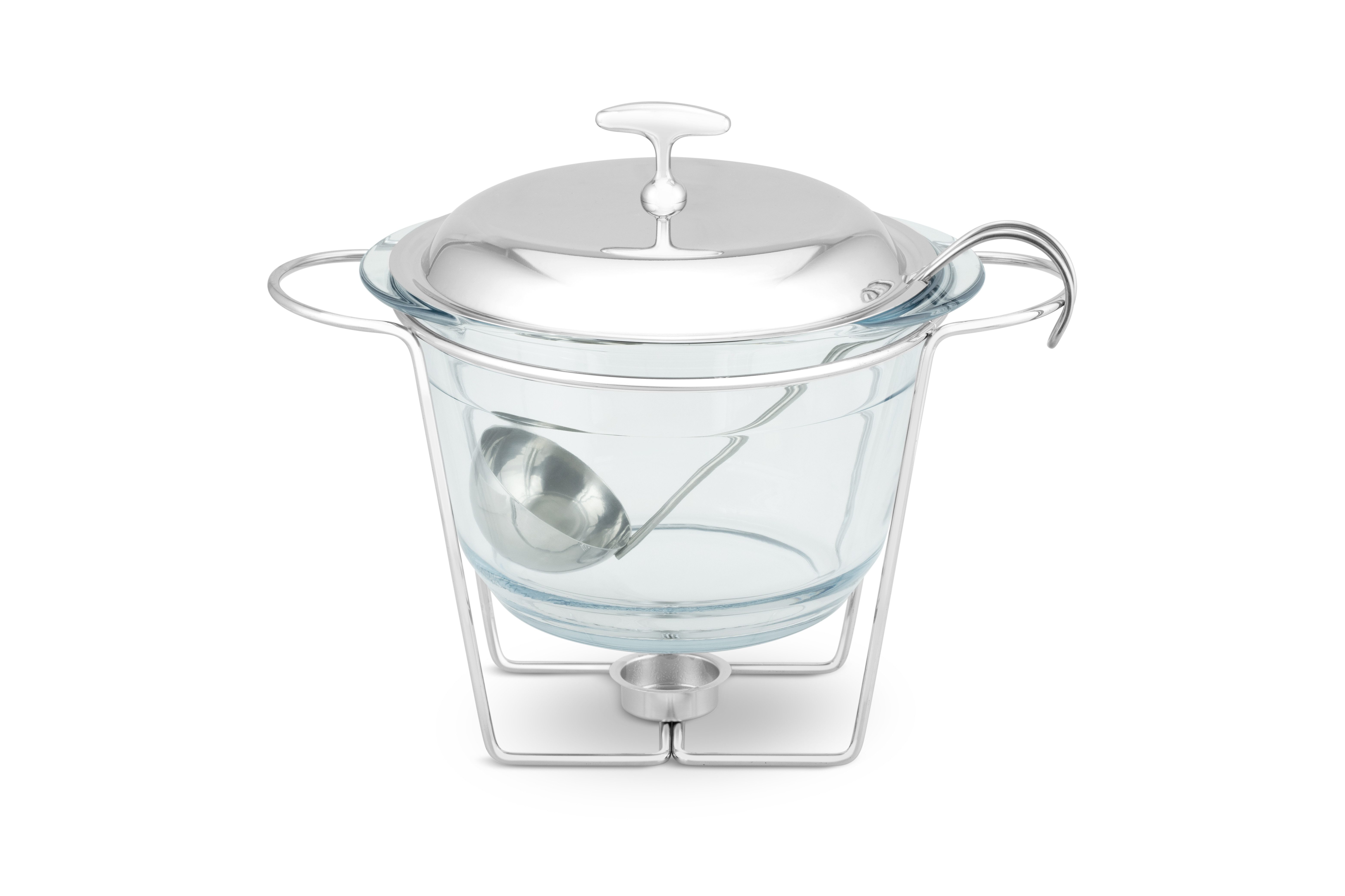 Edenberg Stövchen Speisenwärmer Gehärtetes Glas Edelstahl Warmhaltebehälter Catering, (4.0L, 3-tlg., Eine ideale Geschenkidee! Sehr hochwertig)