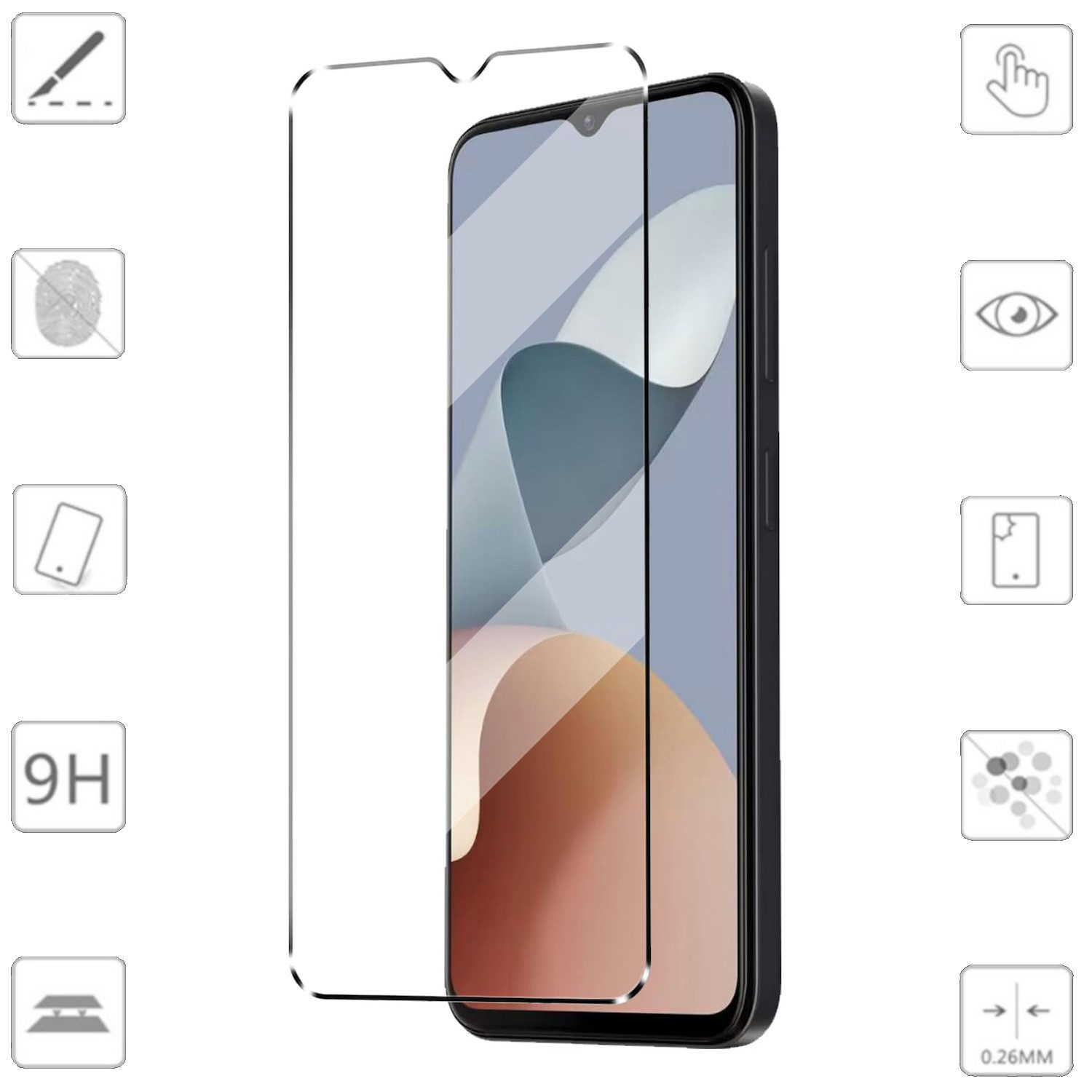 Wigento Handyhülle Für ZTE Blade A55 1x 3D Premium Full Display 0,3mm H9 Schutz Hart Glas, Display Panzer Schutz Glas