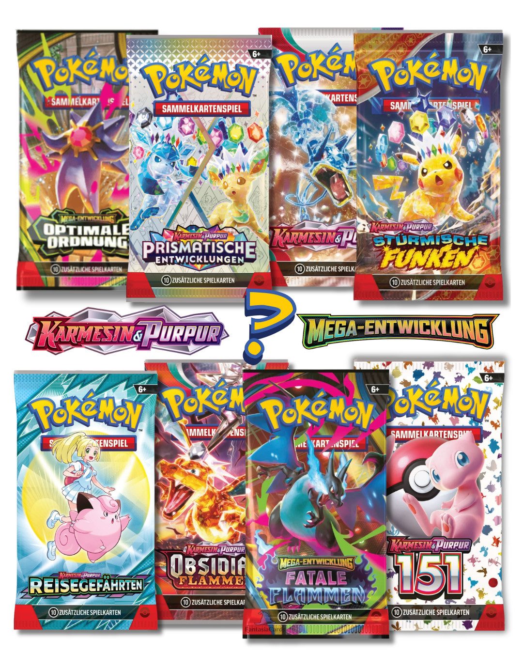 The Pokémon Company Sammelkarte Mystery Pokemon Booster DE 1 Stück Zufall z.B 151 oder Fatale Flammen, Alle Sets aus 2023-2026 Mega Entwicklungen / Karmesin & Purpur möglich