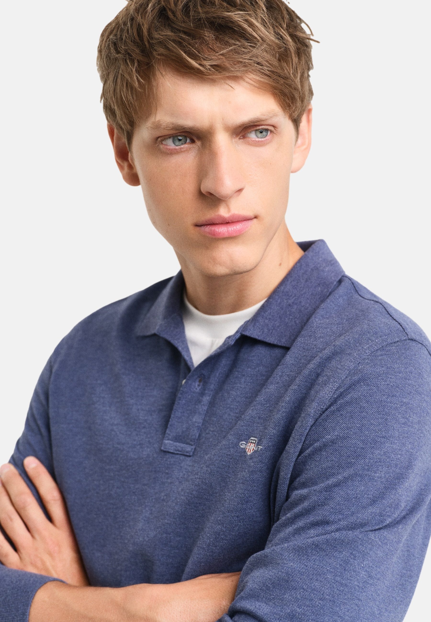 Gant Poloshirt Poloshirt REG SHIELD Langarmshirt mit Polokragen (1-tlg., 1)