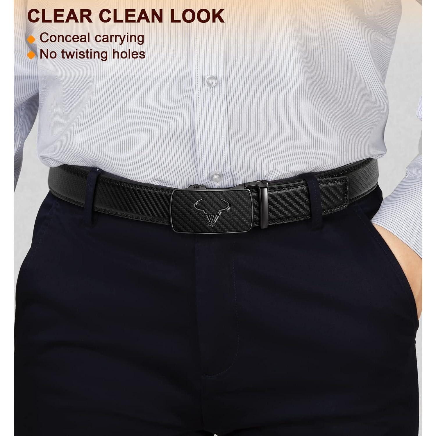 LuxusKollektion Ledergürtel Gürtel Herren 2er Set Automatik Ledergürtel verstellbar in Geschenkbox