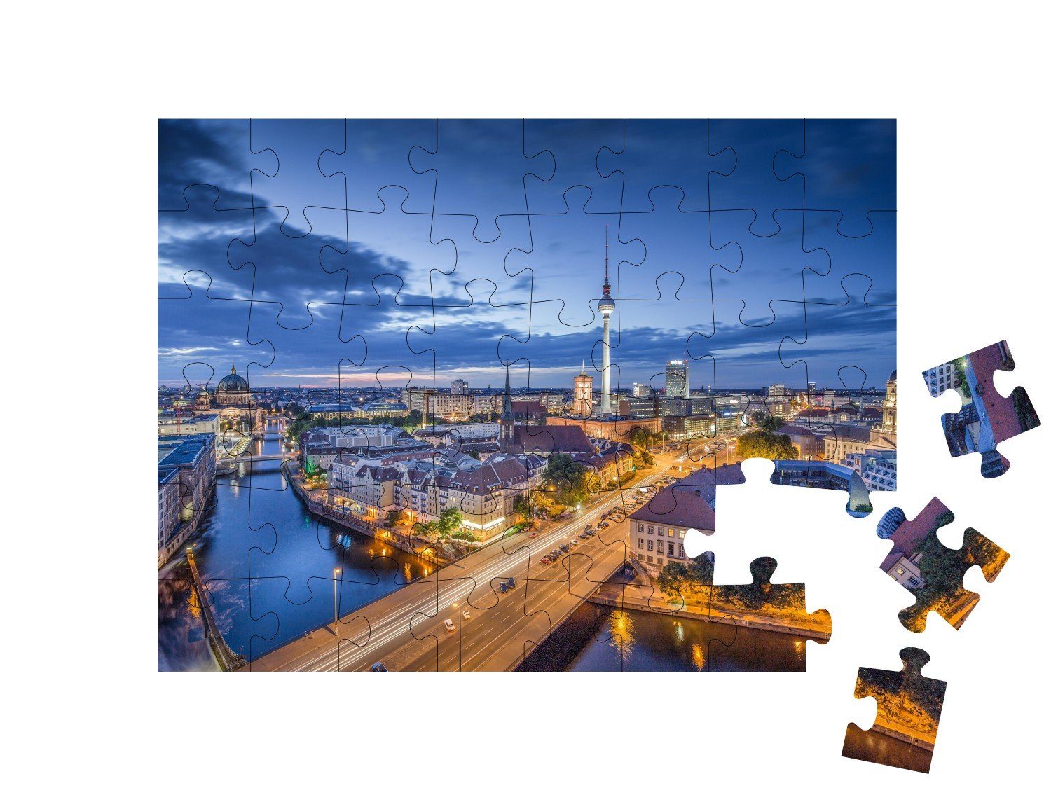 200 Blick über 48 100 Teile, Puzzle Teile puzzleYOU Puzzleteile, Abend, Teile, Berlin puzzleYOU-Kollektionen 48 am 500 Teile,