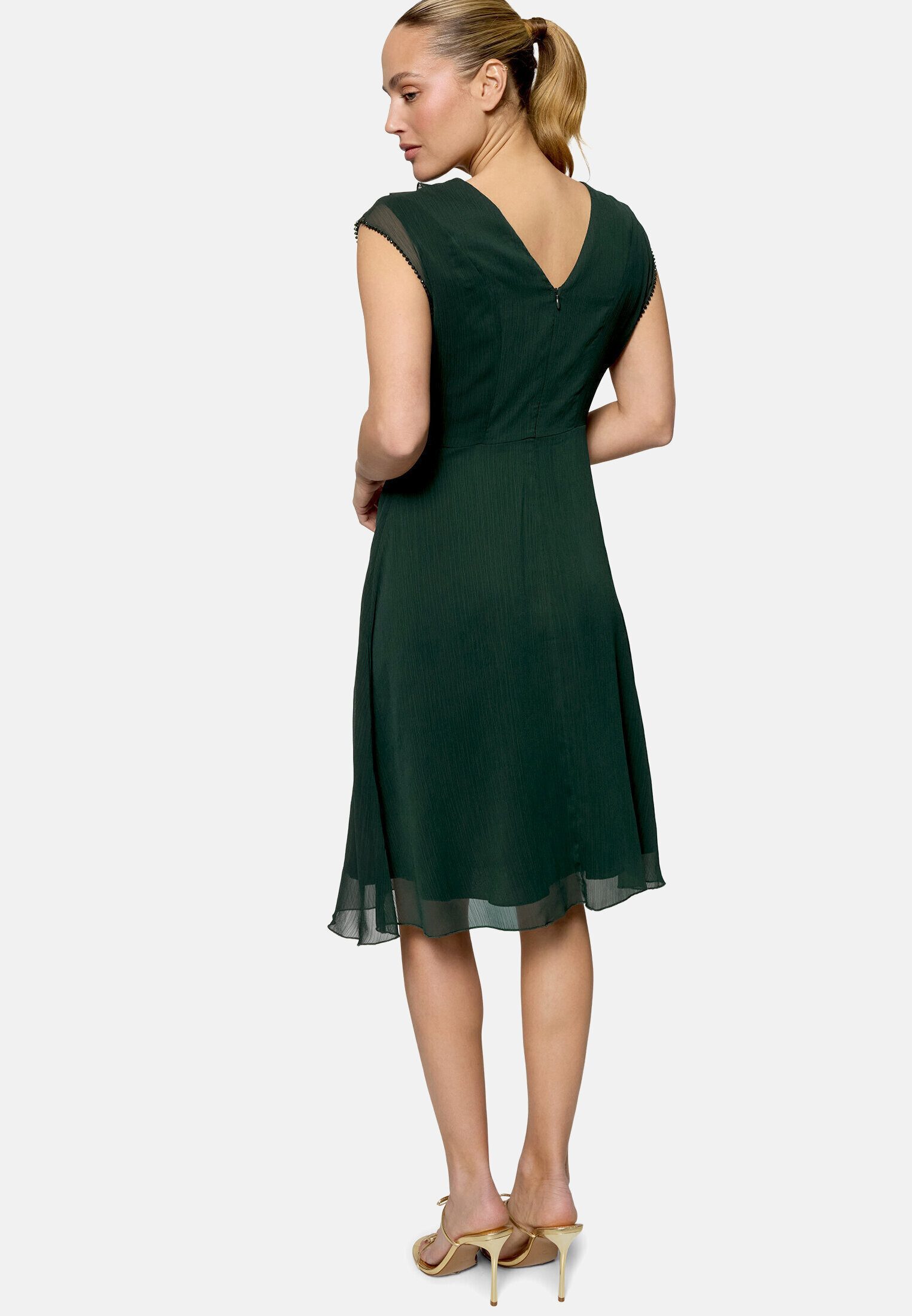 Zero Chiffonkleid Damen mit Rüschen Perlen