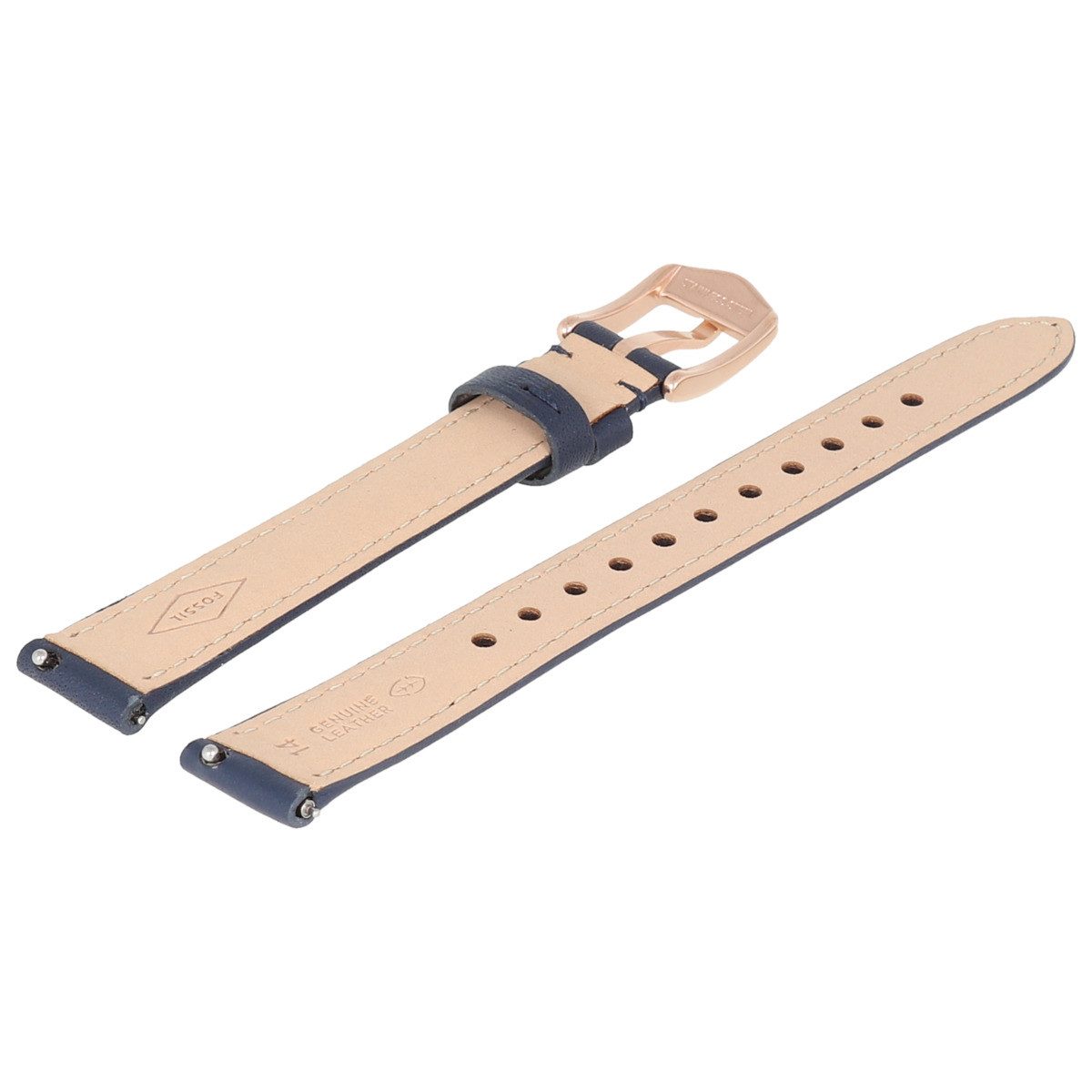 Fossil Uhrenarmband 14mm Leder Blau ES-3843 LB-ES3843