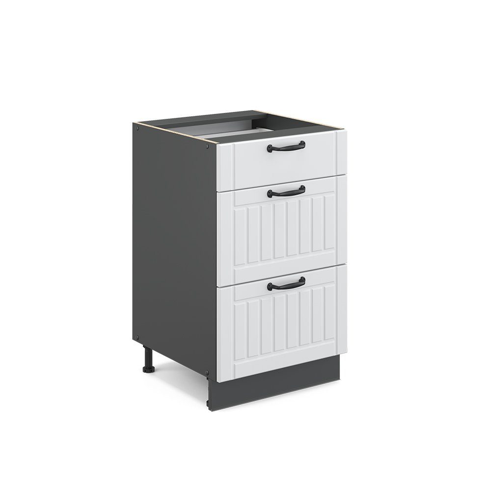 Vicco Unterschrank Fame-Line, Weiß Landhaus/Anthrazit, 50 günstig online kaufen