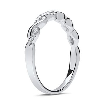 Brilladia Diamantring Eleganter 750er Twisted Ring mit 26 Diamanten 0,11 ct.
