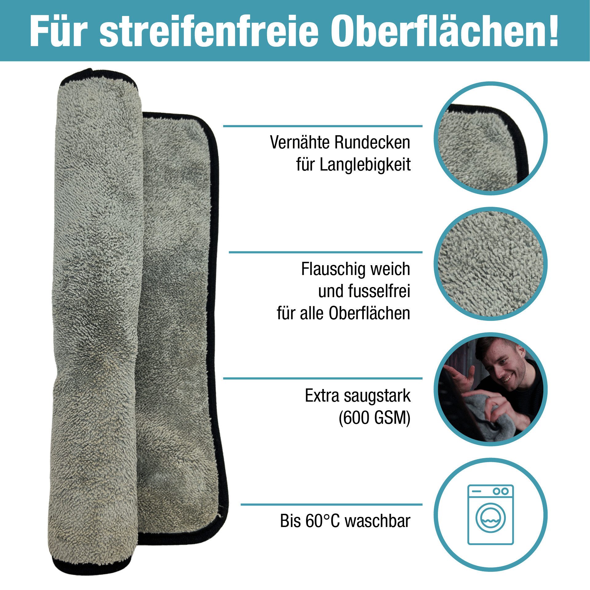 bio-chem bio-chem Autopflege Set: Shampoo, Sprühwachs & Mikrofasertuch Auto-Reinigungsmittel (Sparpaket, [- Auto Außenpflege DUO Mit Carnauba-Wachs & Mikrofasertuch)