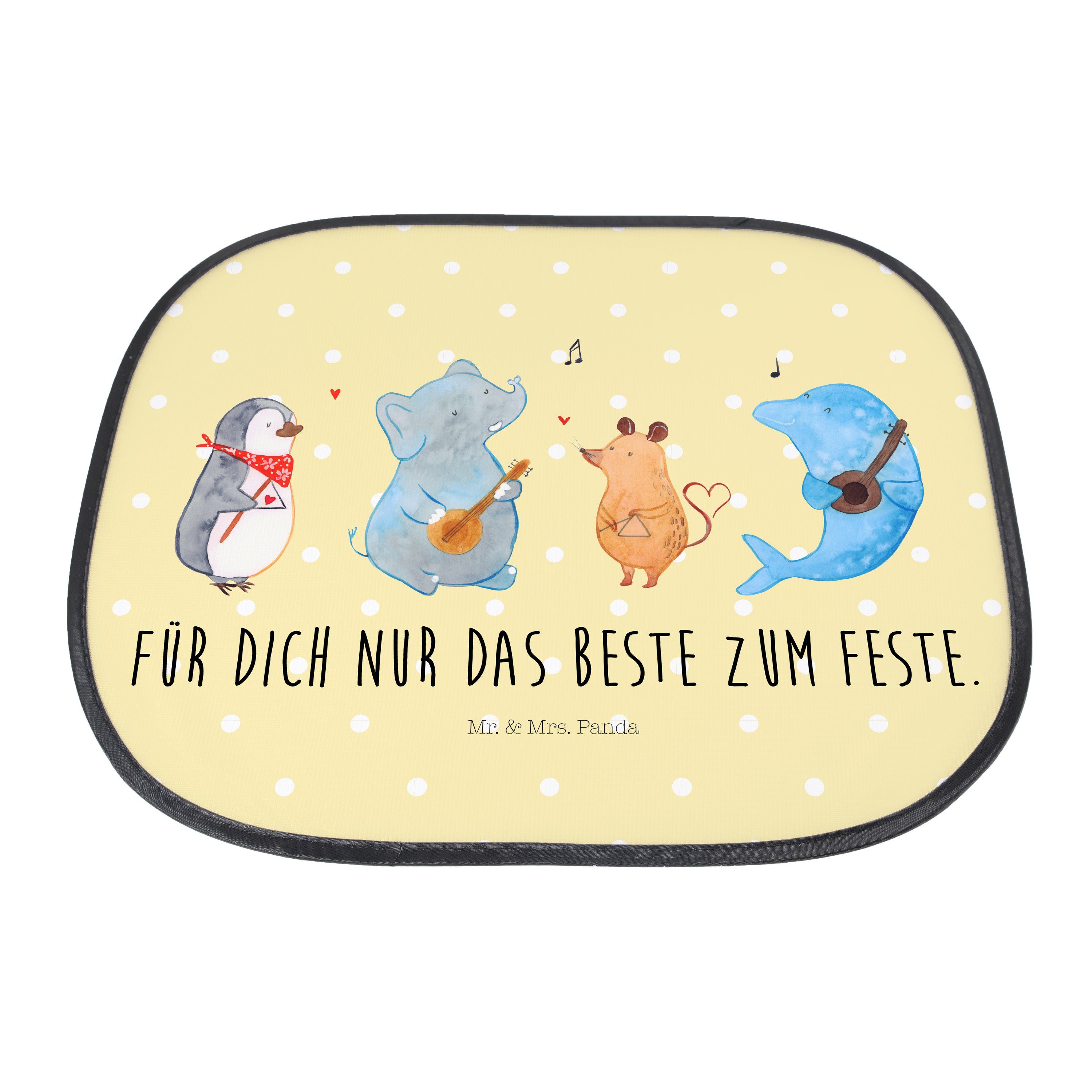lustige, - Geschenk, Mr. Sonnenschutz Panda, Auto & Mrs. Sonnenschutz, Gelb Musik, Seidenmatt Big Band Pastell -