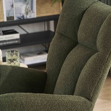 REDOM Schaukelstuhl Relaxsessel mit hoher Rückenlehne und Armlehnen (Schaukelsessel bequemer und markanter Stuhl), geeignet für Wohnzimmer und Schlafzimmer