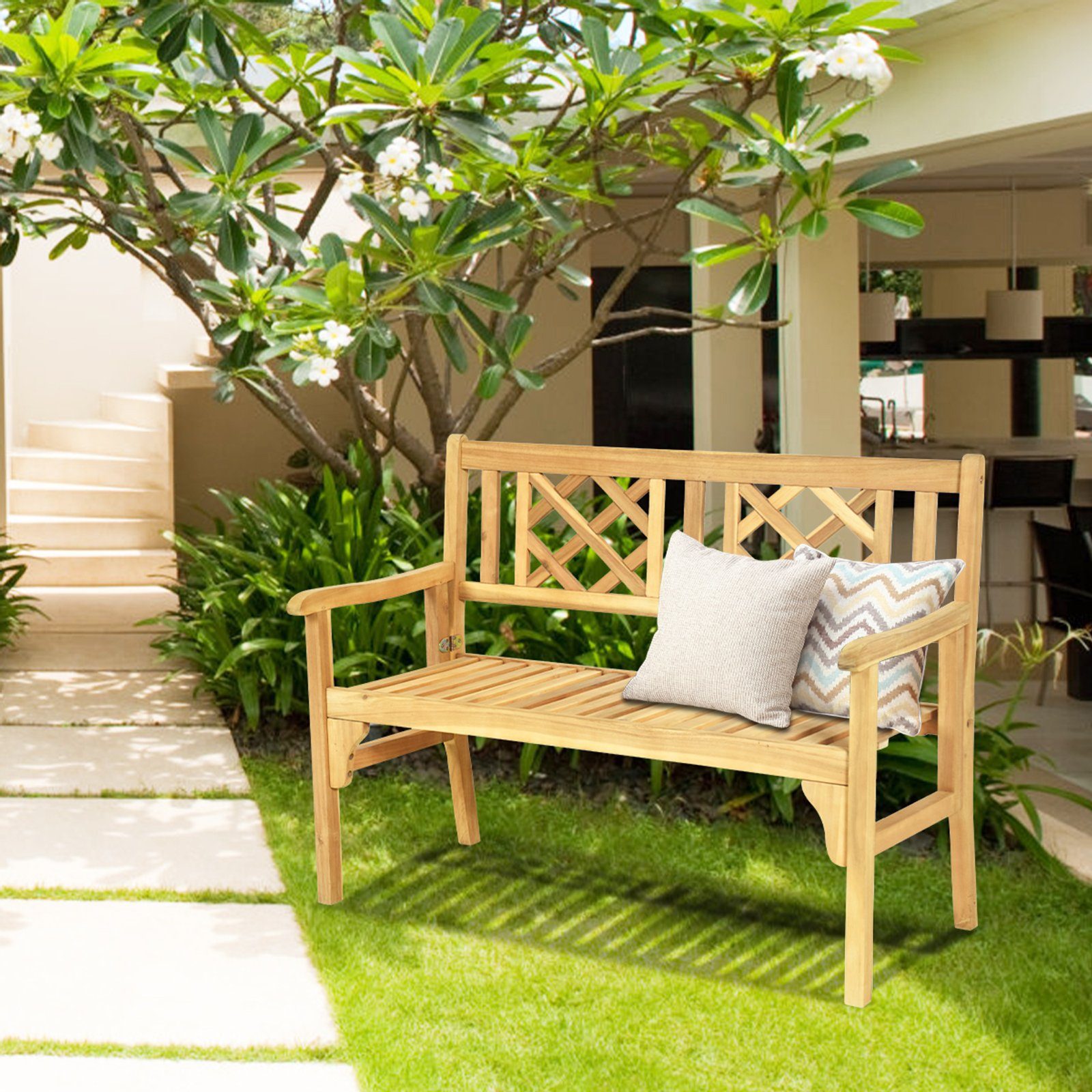 COSTWAY Gartenbank Sitzbank, bis 320kg belastbar, günstig online kaufen