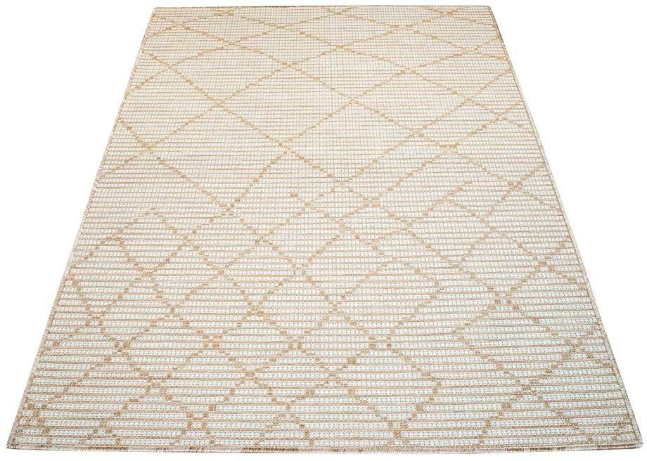 Teppich Palm, Carpet City, rechteckig, Höhe: 5 mm, Wetterfest & UV-beständig, flach gewebt creme | Kurzflor-Teppiche