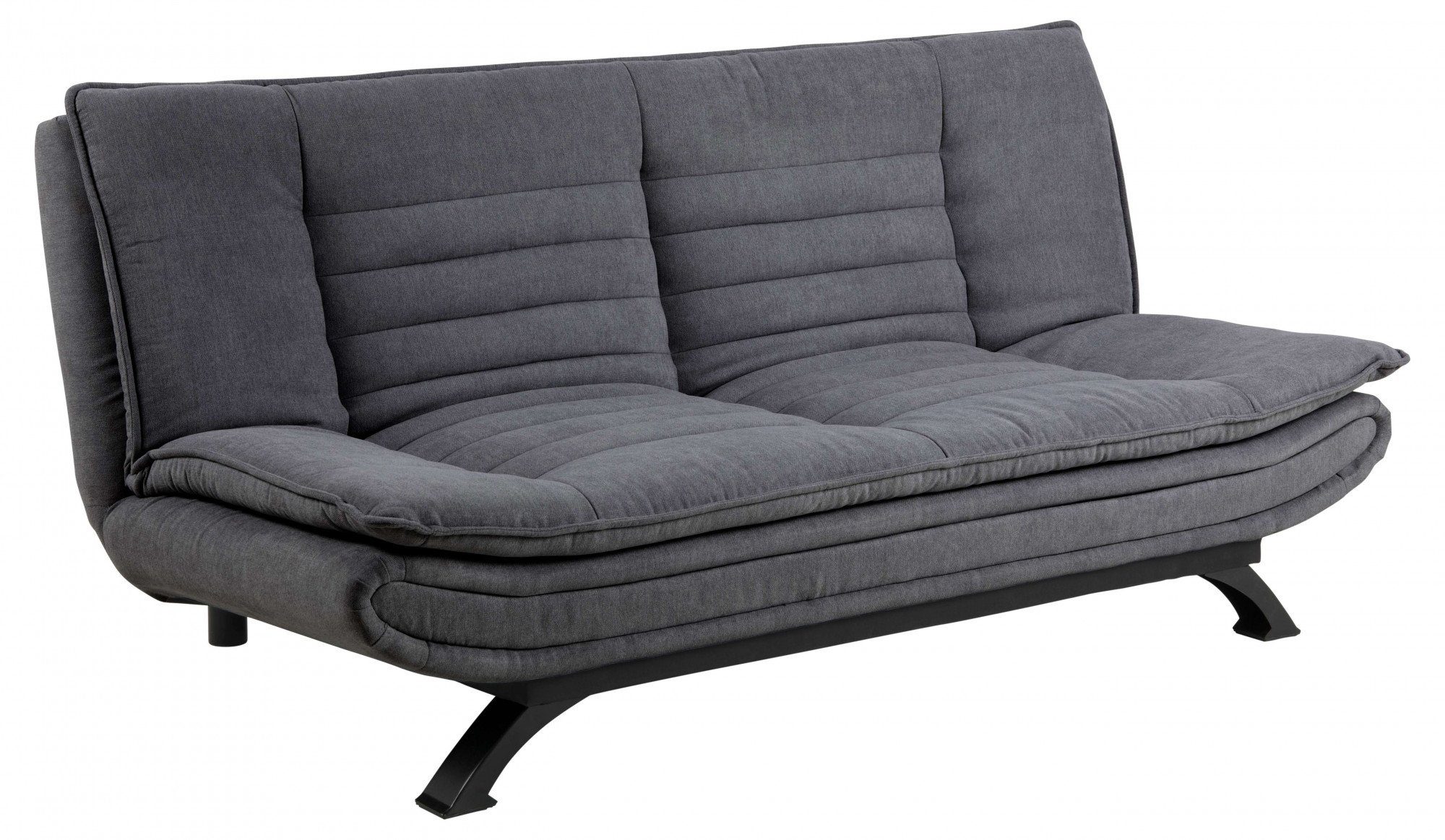 ACTONA GROUP Schlafsofa VANBY Couch, Gästebett, Liegesofa mit Microfaserbezug, Schlaffunktion, Bettsofa, Grau, Stoff, Stahl, Click & Clack-Funktion, Breite: 196 cm