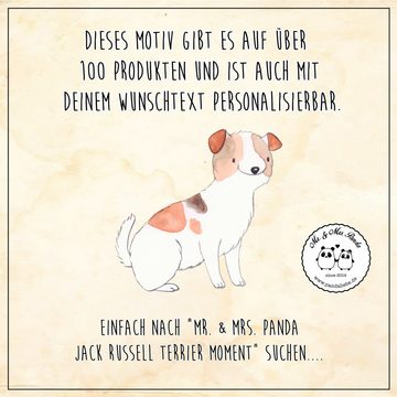 Mr. & Mrs. Panda Vorratsglas XL 2000ml Jack Russell Terrier Moment - Grau Pastell - Geschenk, Leck, Premium Glas, (1-tlg), Kompaktes Design