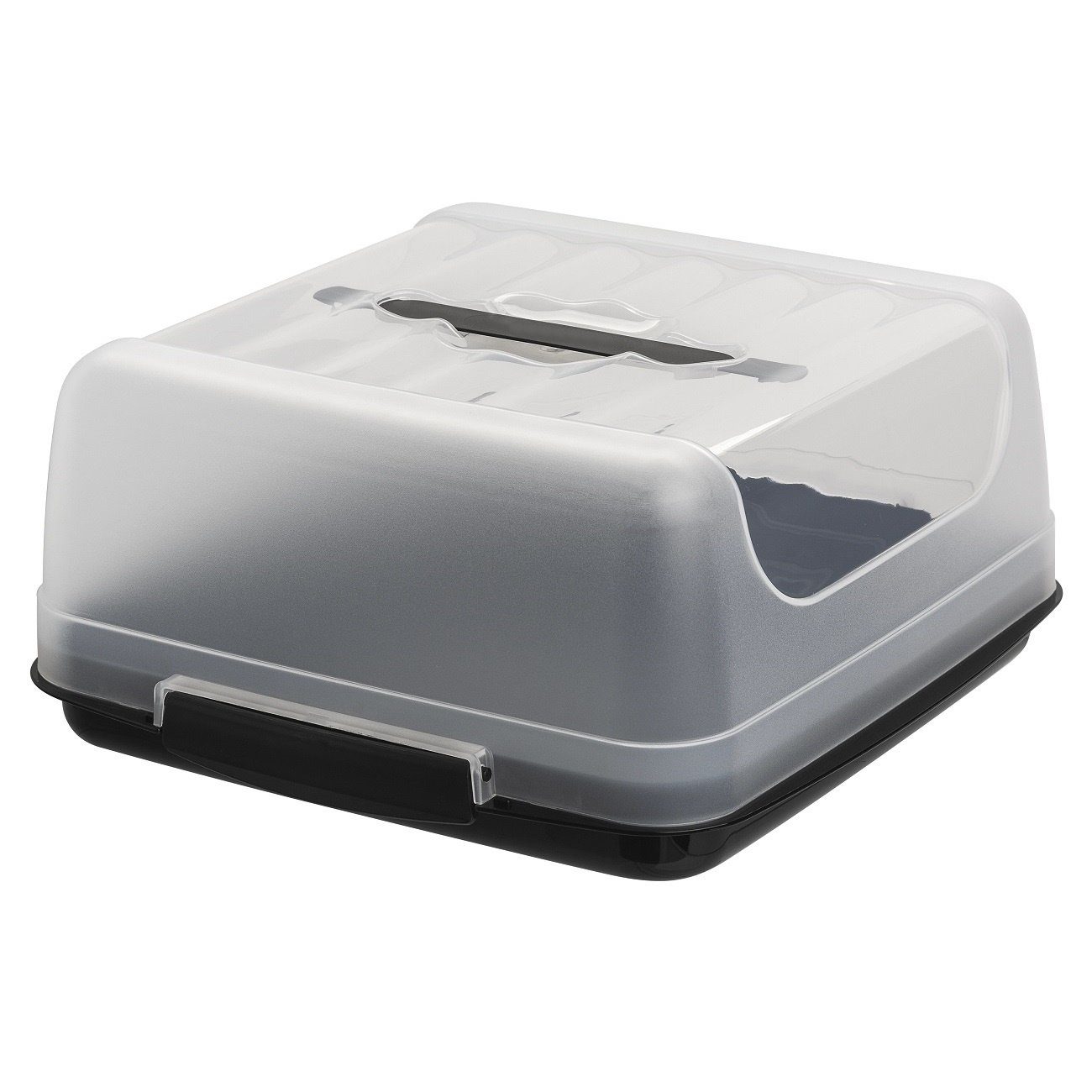 Engelland Kuchentransportbox Kleine Kuchenbox mit transparentem Deckel, Kunststoff, (Vorteils-Set, 1-tlg., sicheres Transportieren), mit Tragegriff und Klickverschluss, BPA-frei, rechteckig, Kunststoff