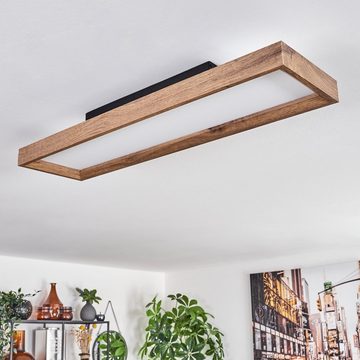 hofstein Deckenleuchte Deckenleuchte aus Metall/MDF/Kunststoff in Schwarz/Holzoptik/Weiß, LED fest integriert, 3000 Kelvin, Länge 80 cm, 18 Watt, 1900 Lumen, 3000 Kelvin