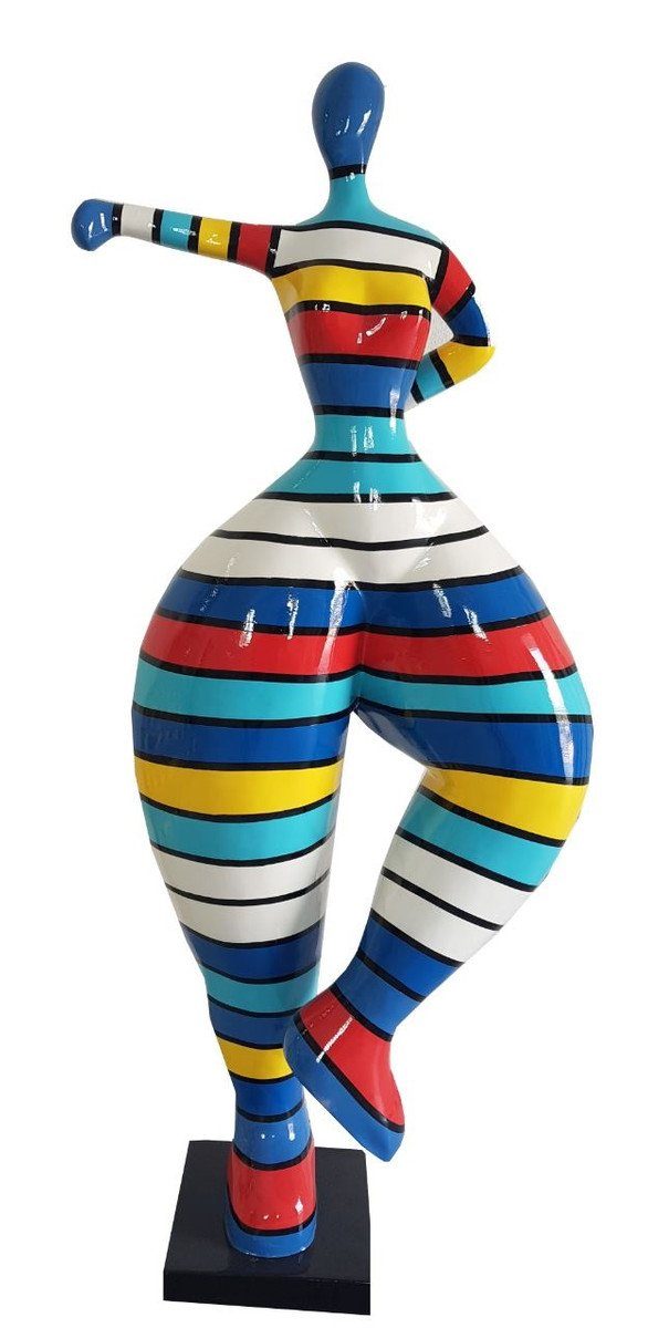 Casa Padrino Skulptur Designer Deko Skulptur Frau beim Sport Mehrfarbig H. 85 cm - Dekofigur - Gartendeko Skulptur - Gartenfigur