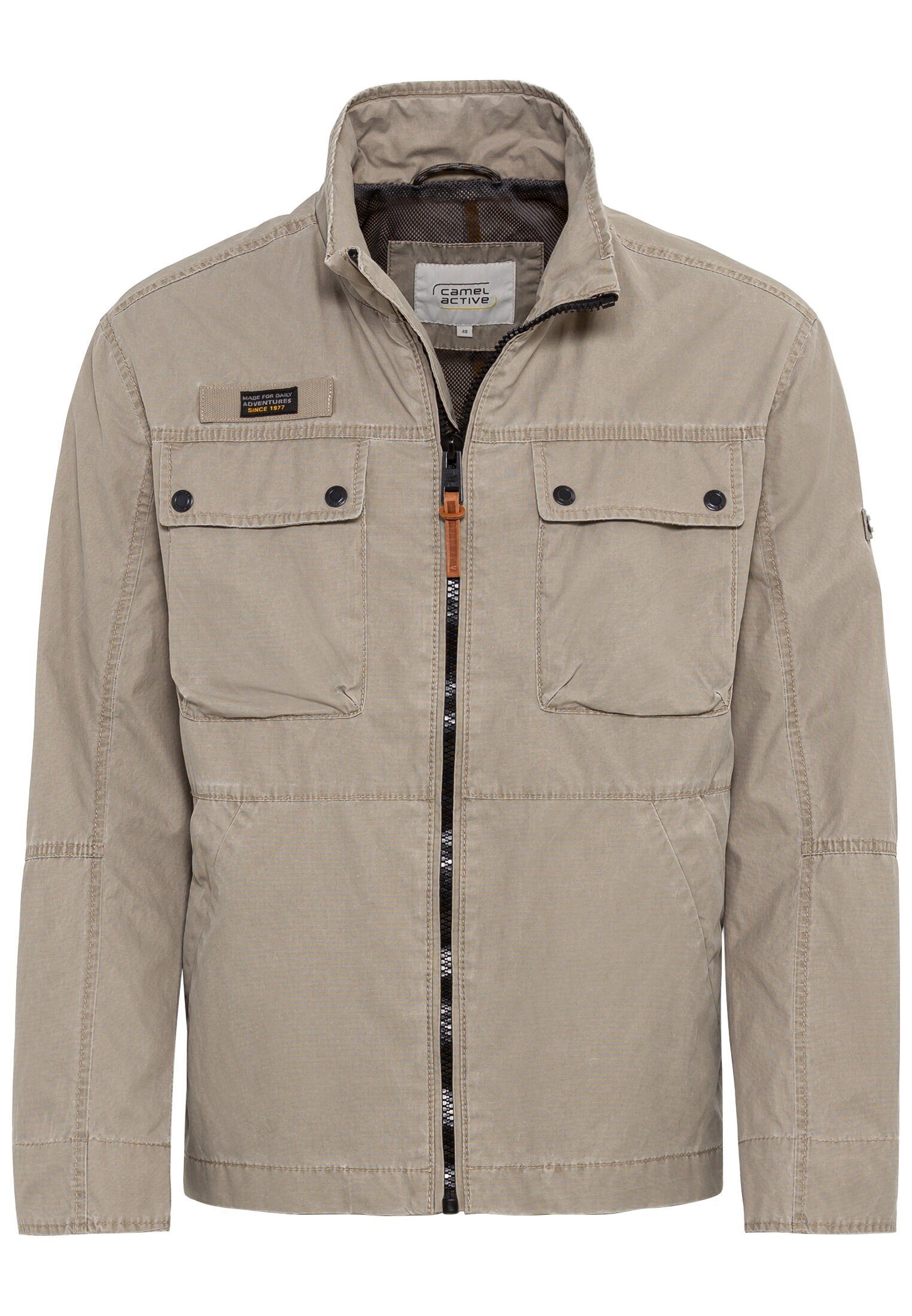 camel active Blouson mit Stehkragen Langarm Markenlabel