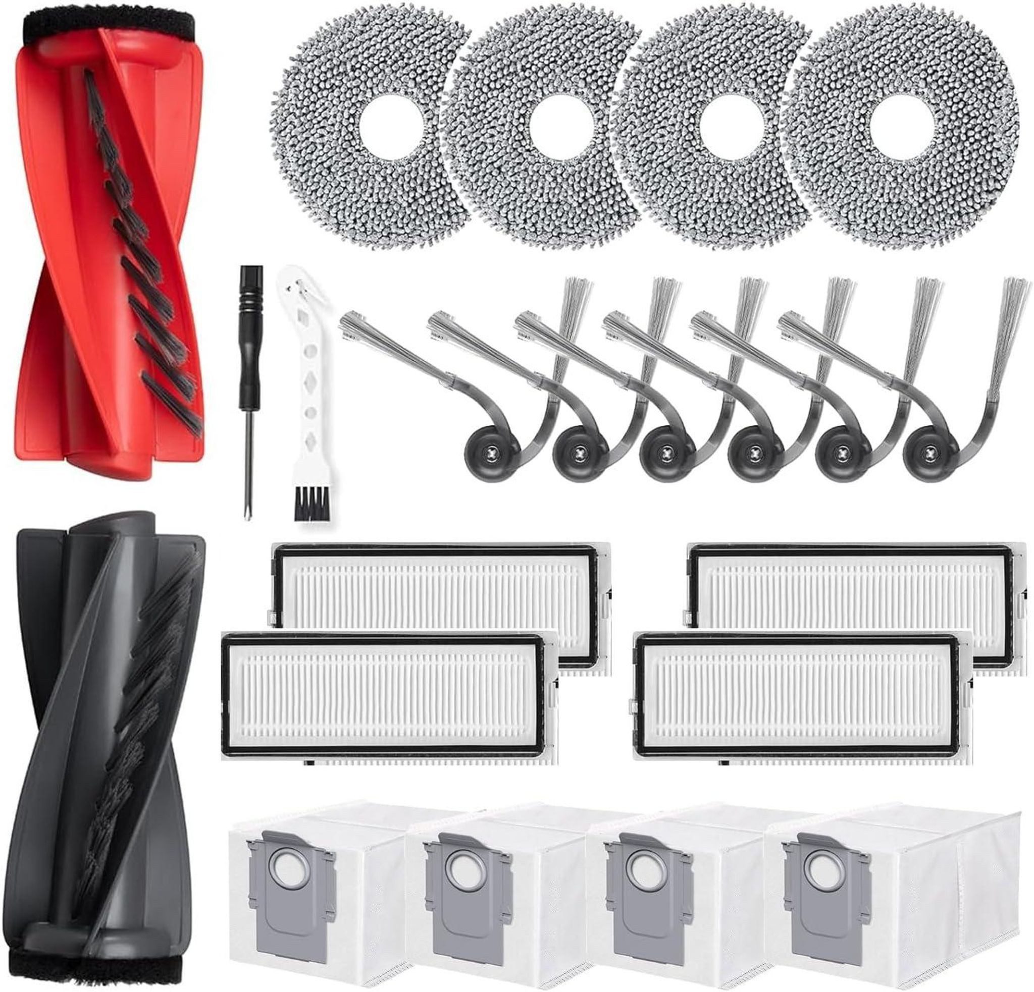 FELIXLEO Sparschäler Umfangreiches 22-Stück Set passend für alle Roborock Qrevo Modelle, (44-tlg)