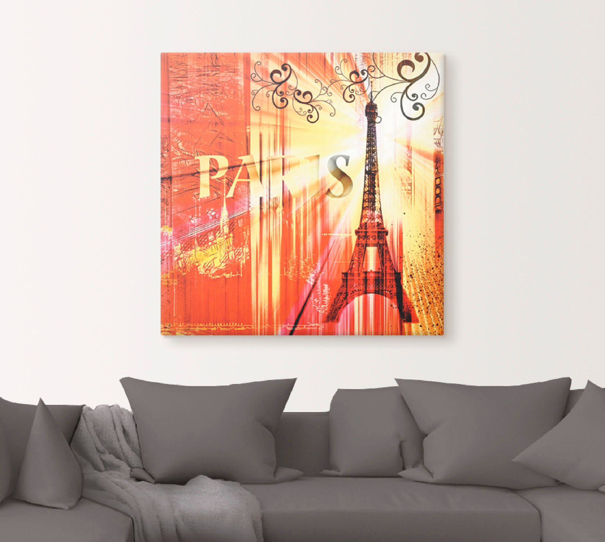 Leinwandbild, Skyline Poster Wandaufkleber Elemente (1 Paris St), III, in versch. als Wandbild Artland oder Architektonische Collage Größen