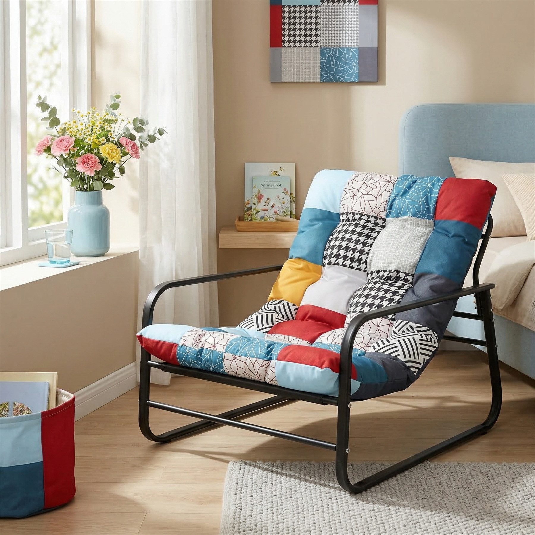 HomeMiYN Loungesessel Loungesessel Sessel Wohnzimmer Gartenliege mit Wendekissen (2er set,bestehend aus sessel mit Gepolsterten Kissen), für kinder,2 erwachsene