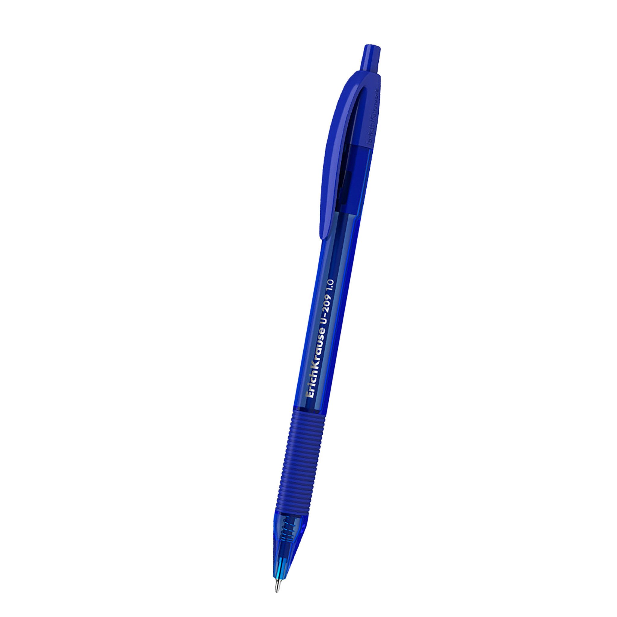 Erich Krause Kugelschreiber, Druckkugelschreiber U-209 0,3mm mit Gummigriff 1 Stück Blau