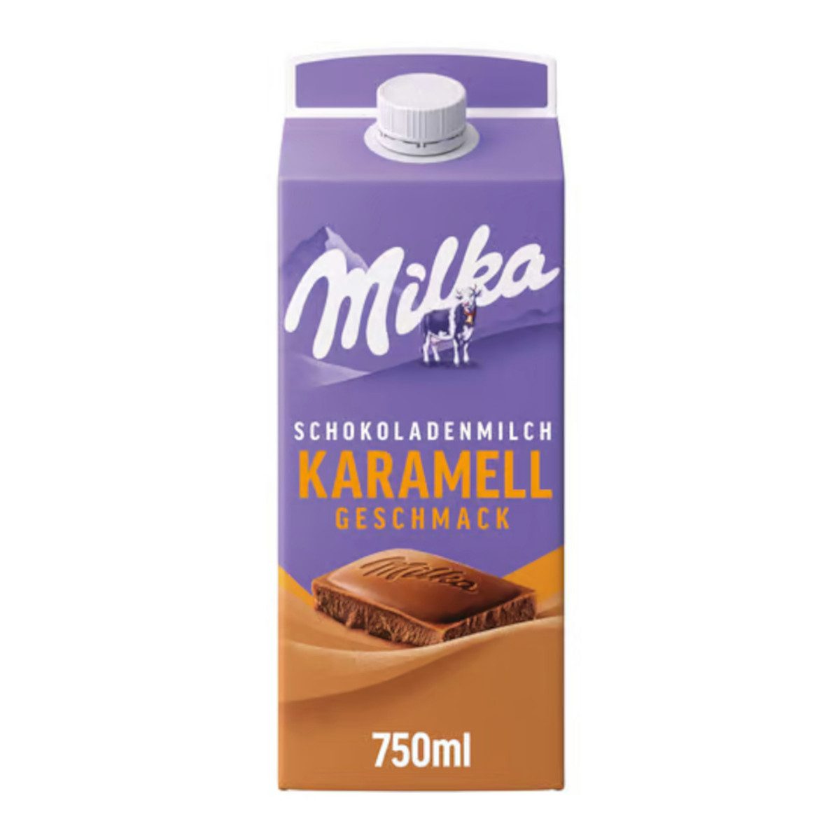 MILKA Milchmischgetränk, Milka Schokoladenmilch Karamell ungekühlt mit Karamellnote 750ml