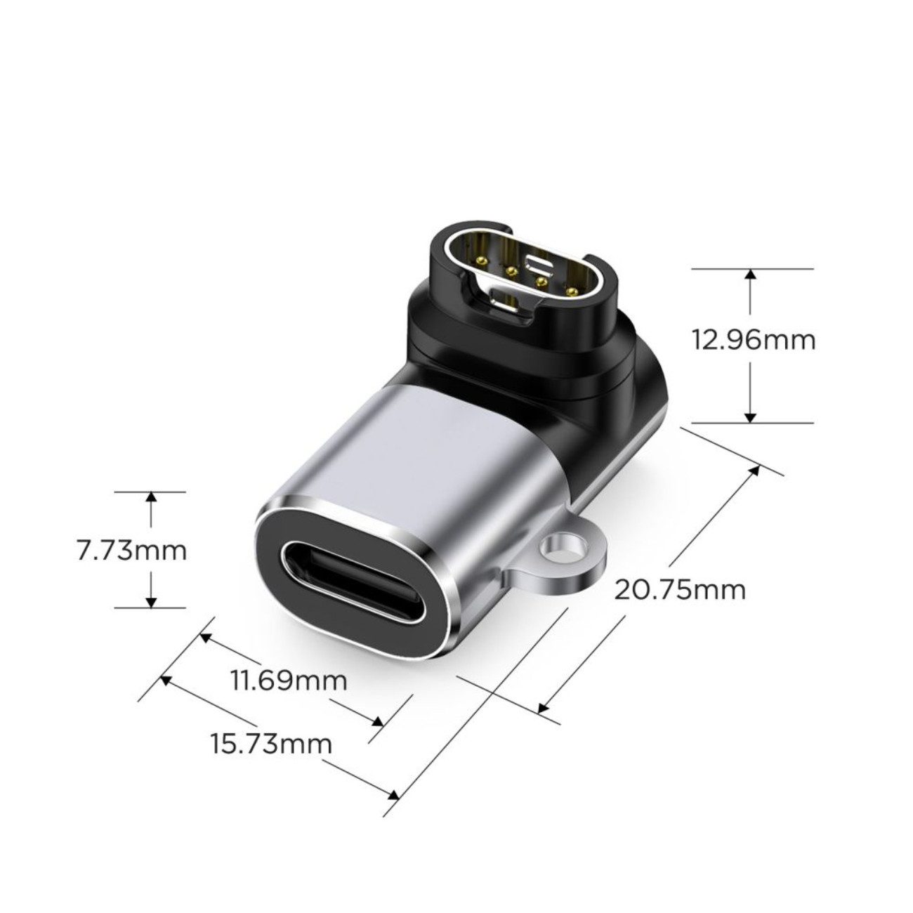 TECH PROTECT UltraBoost USB-Adapter USB-C Stecker (90°-Winkel) zu Garmin-Ladeanschluss, USB-C Winkeladapter für Garmin-Uhren mit 5 W Ladeleistung