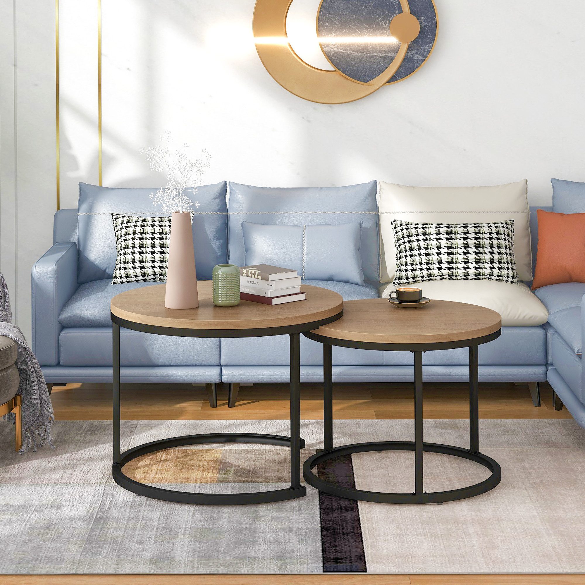 MODFU Couchtisch 2-in-1 runder Couchtisch (2 günstig online kaufen