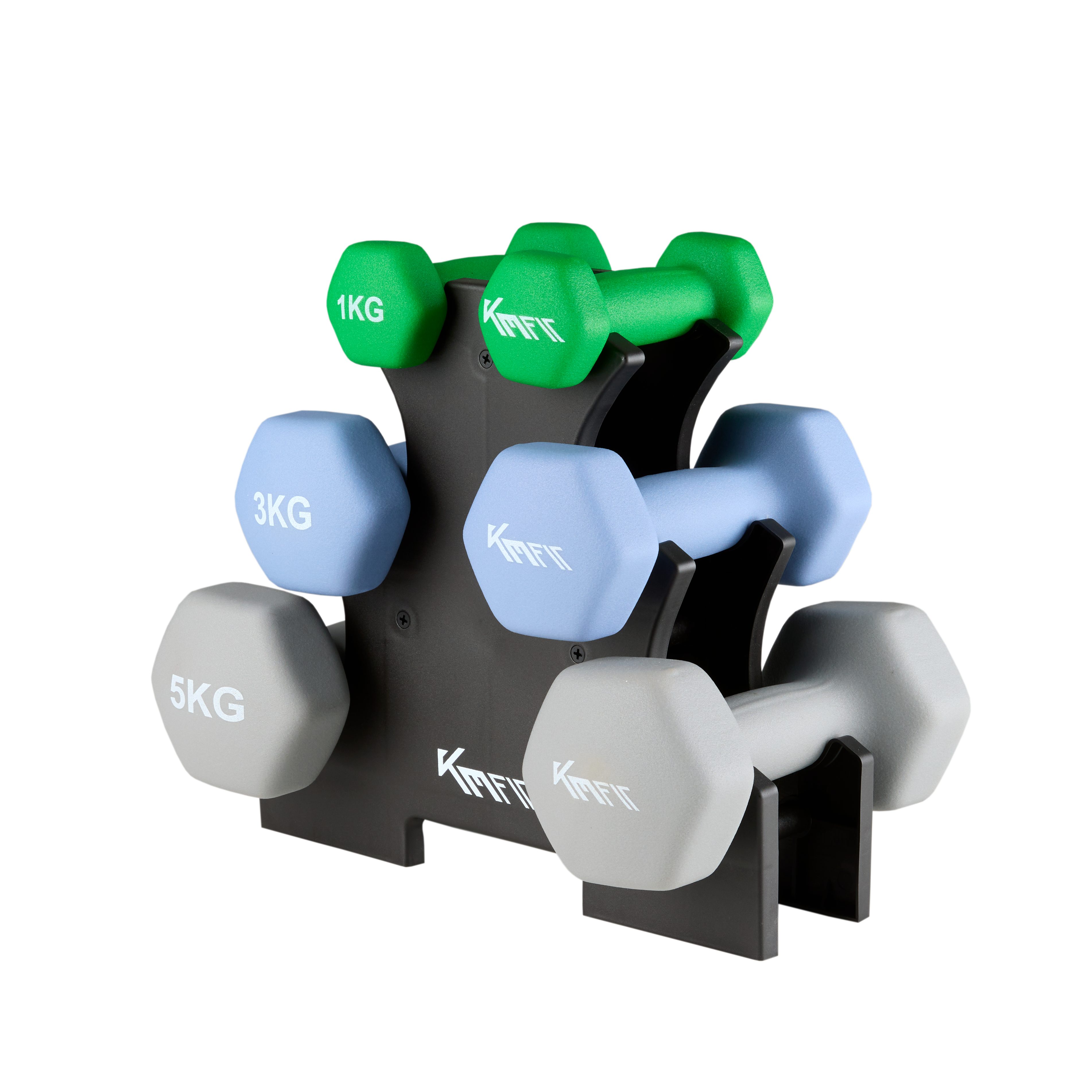 KM - Fit Hantel Hantelset, Kurzhantel Set für effektives Krafttraining, (Set, 12 kg 2x 1kg, 2x 2kg, 2x 3kg), Ideal für Home Gym