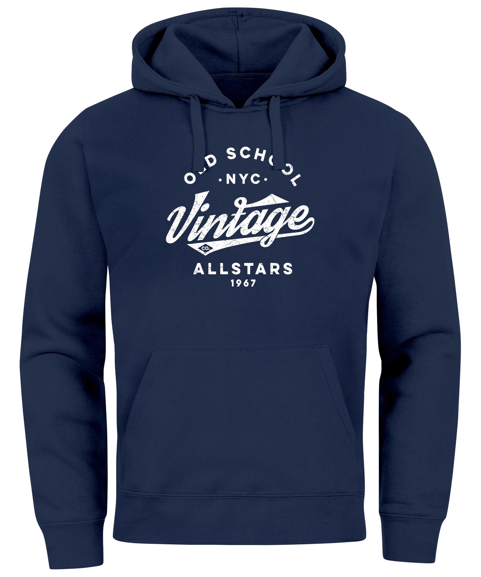 Hoodie Hoodie Herren College Style Schriftzug Oldschool Vintage Allstars