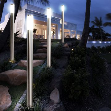 etc-shop LED Außen-Stehlampe, Leuchtmittel inklusive, Warmweiß, 4er Set LED Stand Lampen Garten Weg Beleuchtungen Terrassen