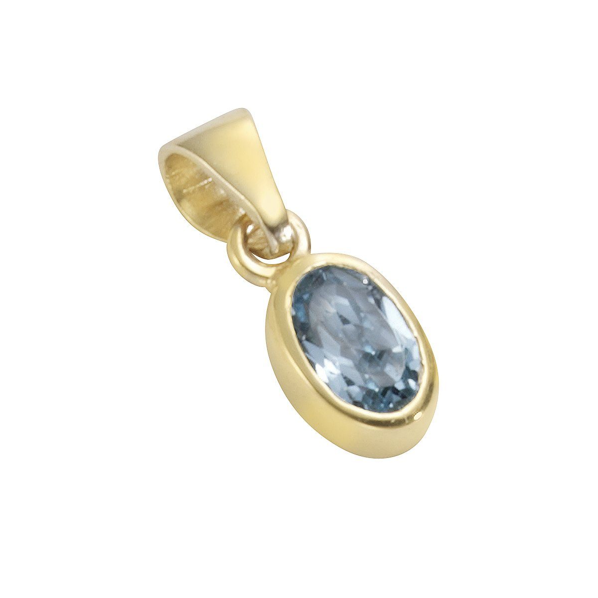 Vivance Kettenanhänger 585/- Gelbgold glanz Blautopas günstig online kaufen