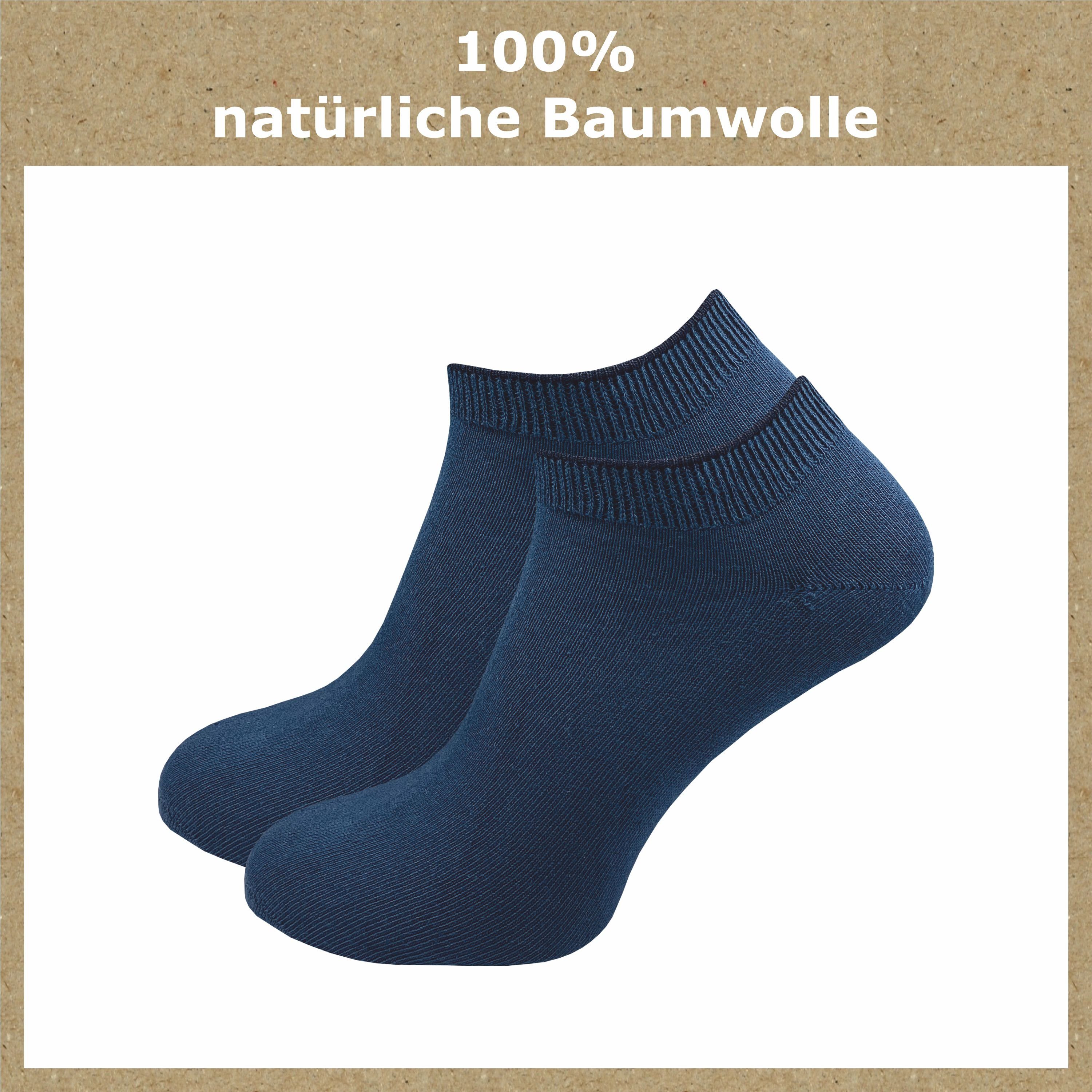 Sitz eine größer Baumwolle grau für & aus 100% - Sneakersocken blau Herren Nummer bestellen bitte (8 angenehmer, "Natur" Paar) Damen & in GAWILO enganliegender u.a.