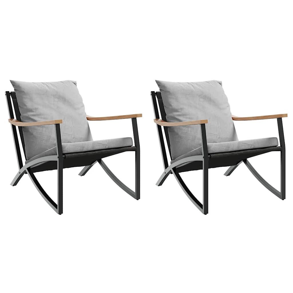 vidaXL Gartenlounge-Set Gartenstühle mit Kissen 2 günstig online kaufen