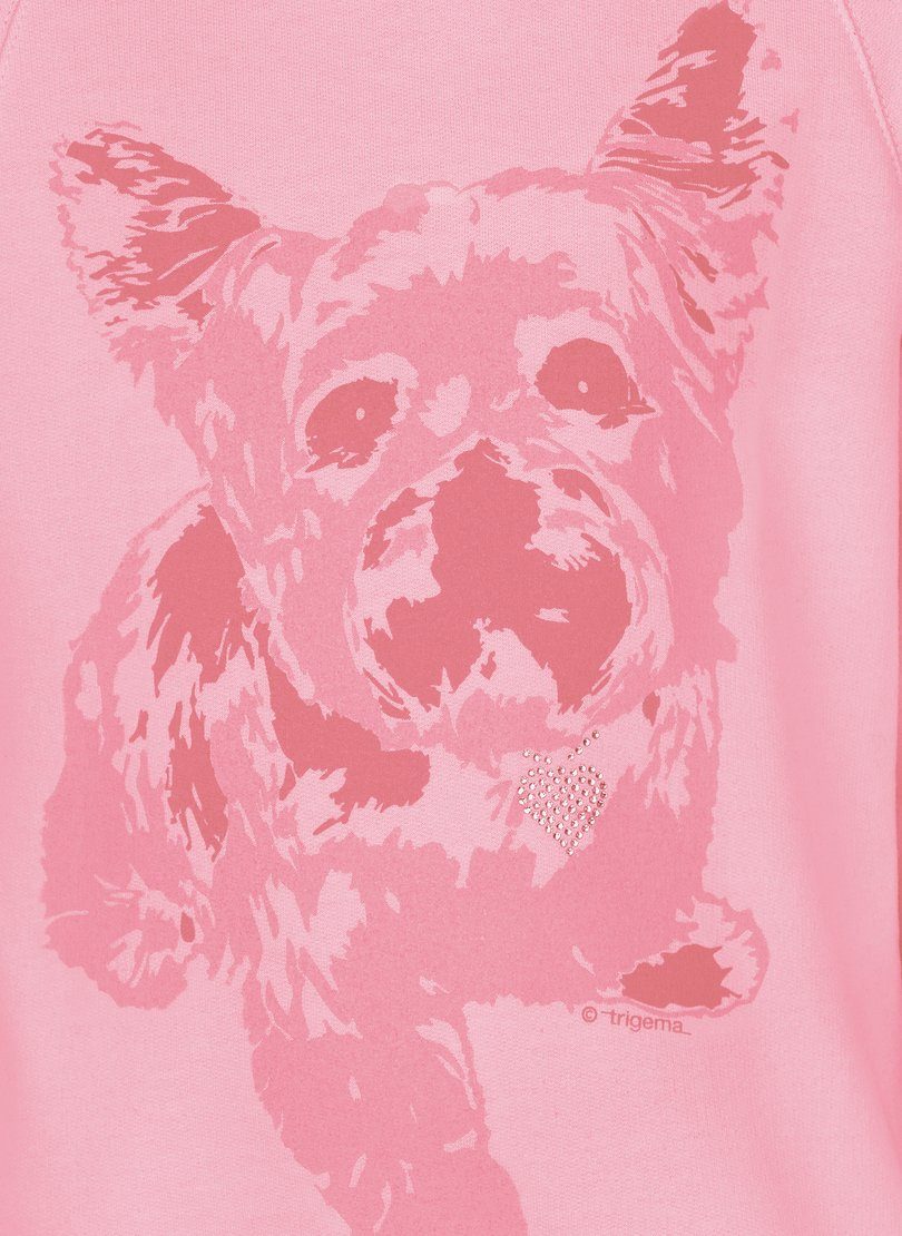 Hunde-Motiv TRIGEMA mit Trigema Kapuzensweatshirt Kapuzenpullover süßem