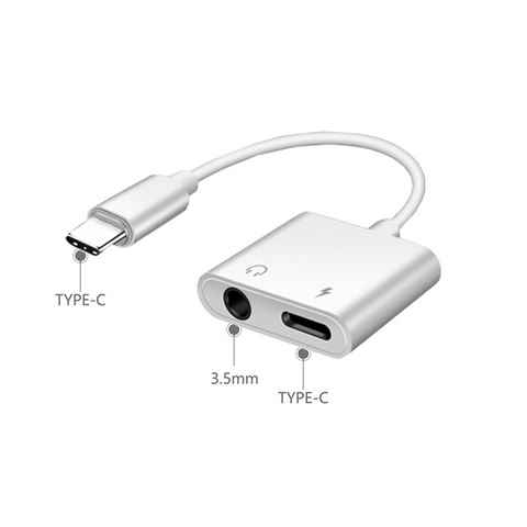 Bolwins B53 USB 3.1 Typ C Stecker zu 3,5mm +USB-C Audio Aufladen Kabel Adapter Audio-Kabel