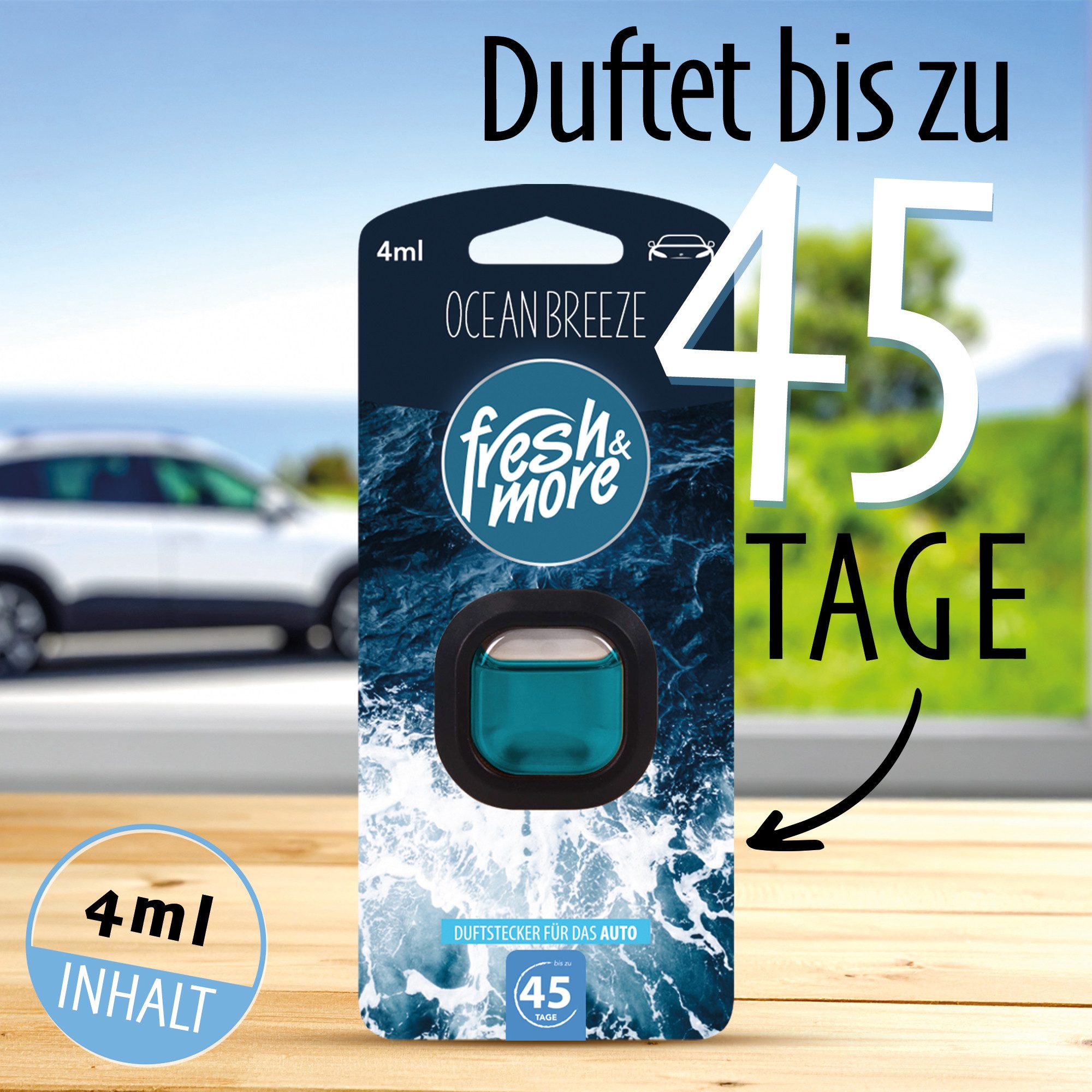 fresh & more Raumduft Auto-Lufterfrischer (4ml 3er Pack), 3-St)