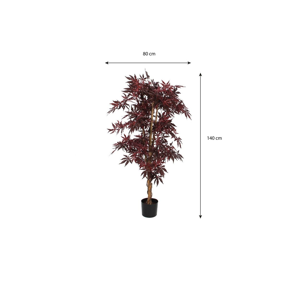 Kunstpflanze Mica Decorations Ahorn rot in plastic Topf - h150xd80cm, Mica Decorations, Höhe 150 cm – Bild 2 von 4