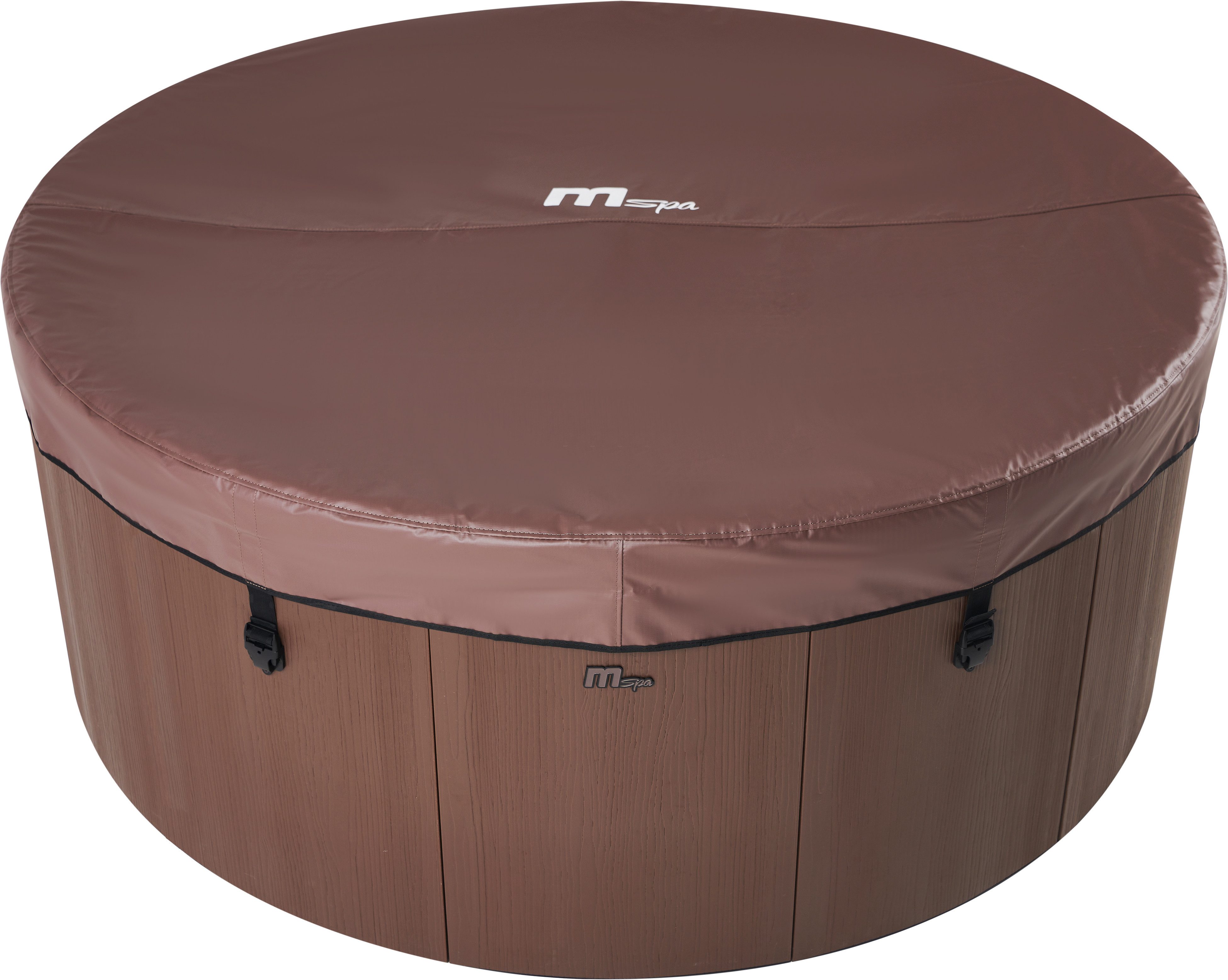 mSpa Whirlpool Denver & Rova - Ø 182 x 70 cm - ganzjährig Outdoor Pool - XXL, Stecksystem mit Einlageplane, feste Außenwand - inkl. LED, UVC+, WiFi, App-Steuerung, 6 Personen