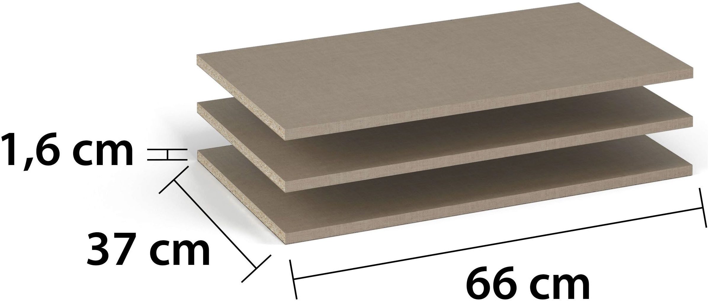 rauch Einlegeboden Zubehör für Schränke der Serie MINOSA Schranktiefe 41 bzw. 48 cm, 2er-Set Breite 66 cm, Tiefe 37 cm
