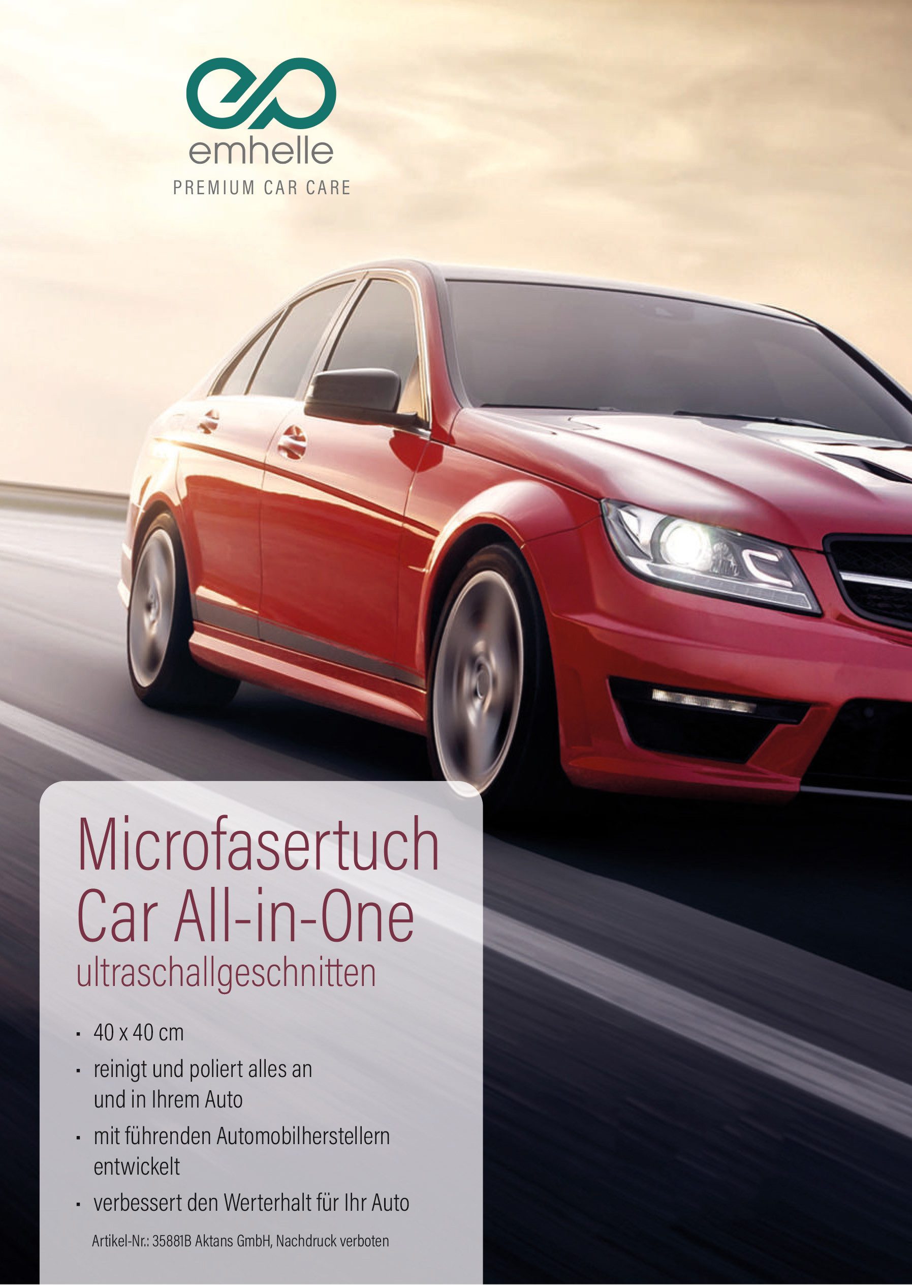 Emhelle Microfasertücher Autopflege, Car All-in-One 40x40 cm Mikrofasertuch (1-tlg)