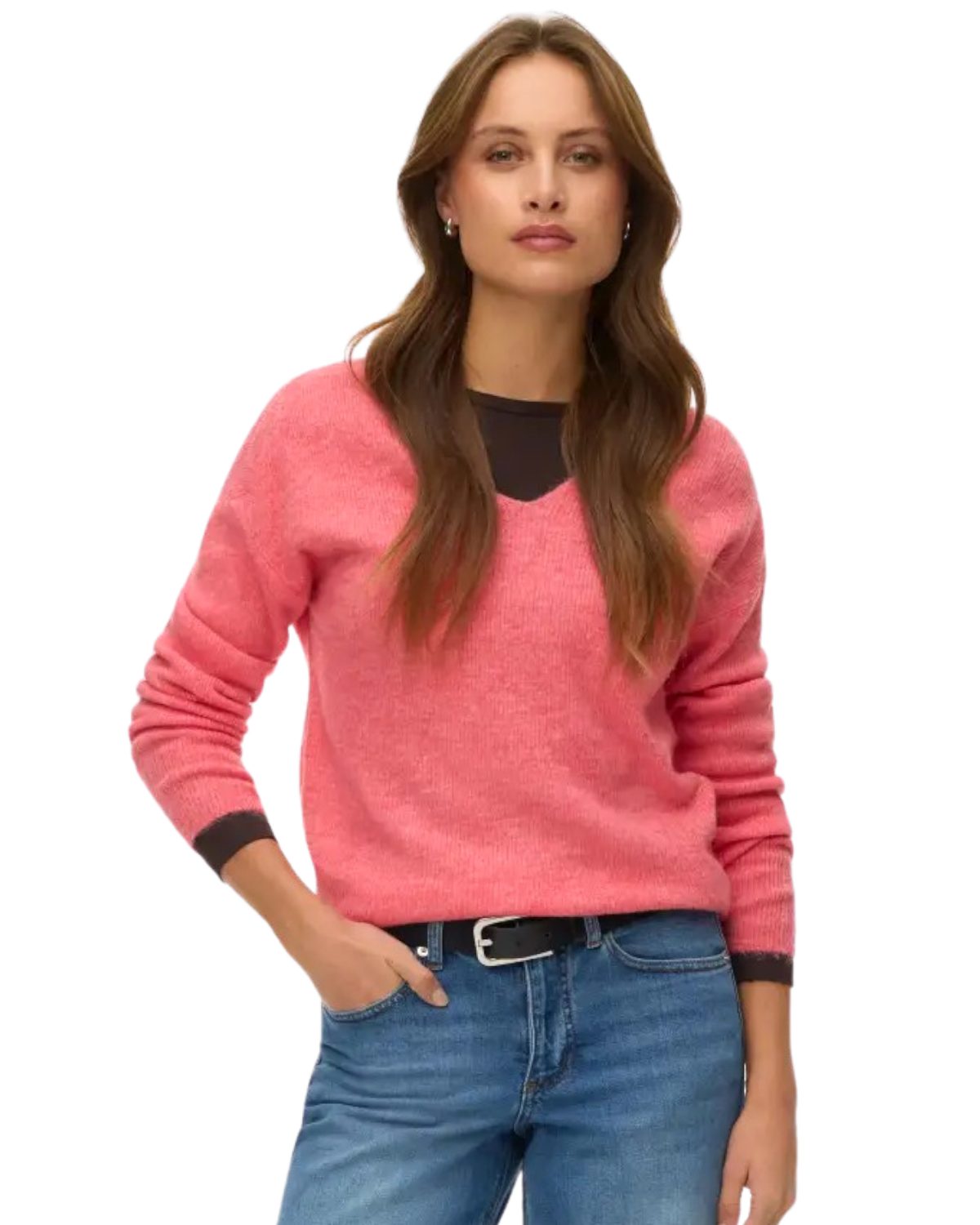 Vero Moda V-Ausschnitt-Pullover Weicher Strickpullover mit lockerer Passfor günstig online kaufen