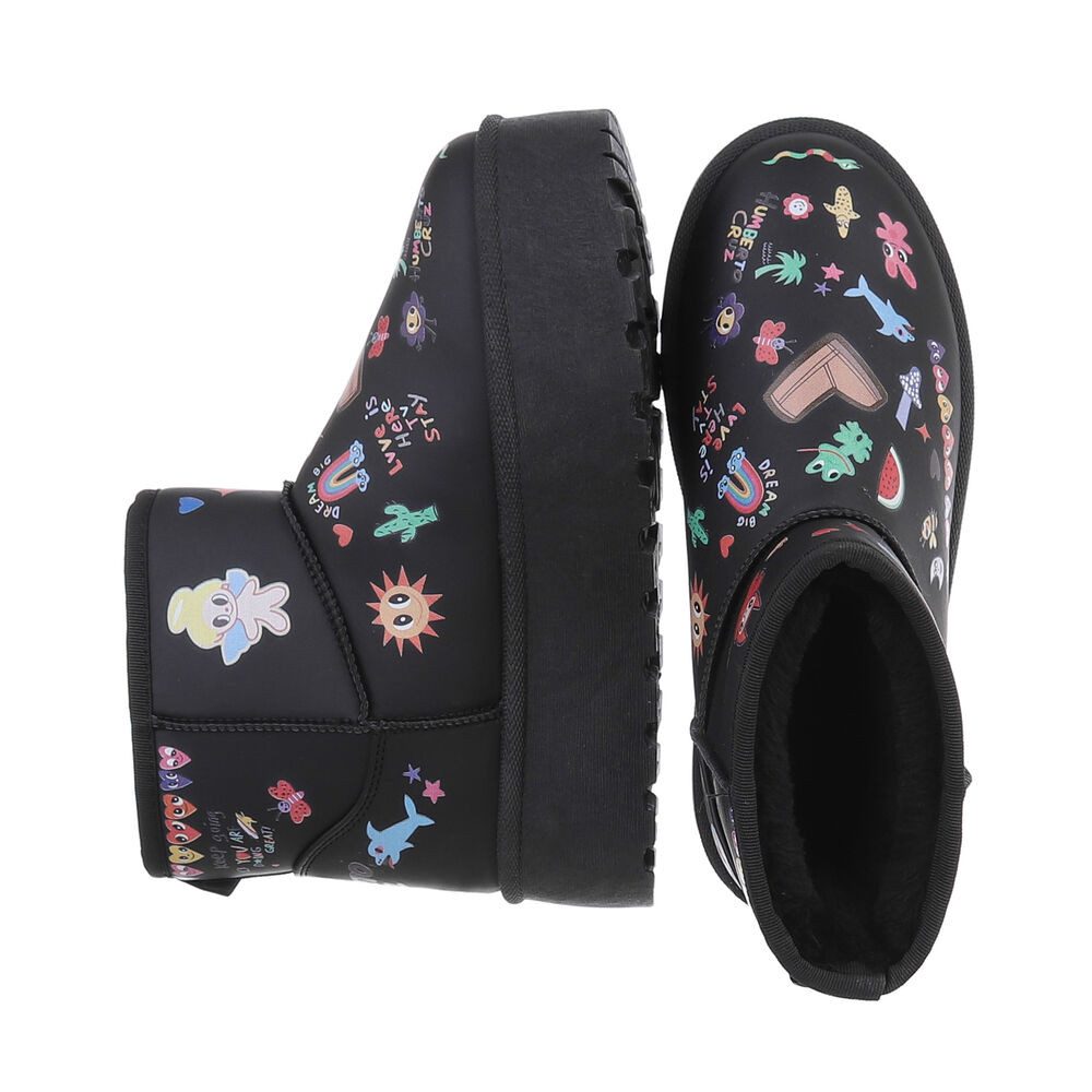 Ital-Design Damen Snowboots Freizeit Snowboots (87214433) Flach Plateaustie günstig online kaufen