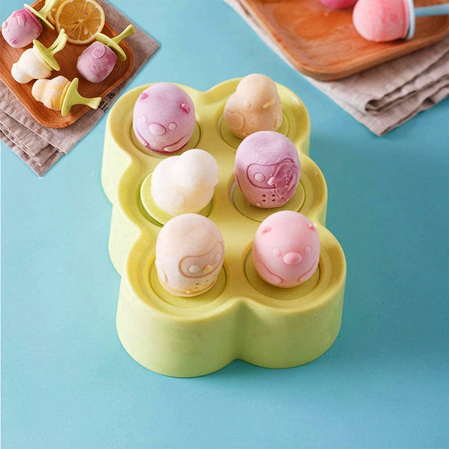 TUWENA Eisform Eisformen, 6 Eisform Eis am Stiel, Popsicle Formen, Stieleisformer, für Kinder, Baby