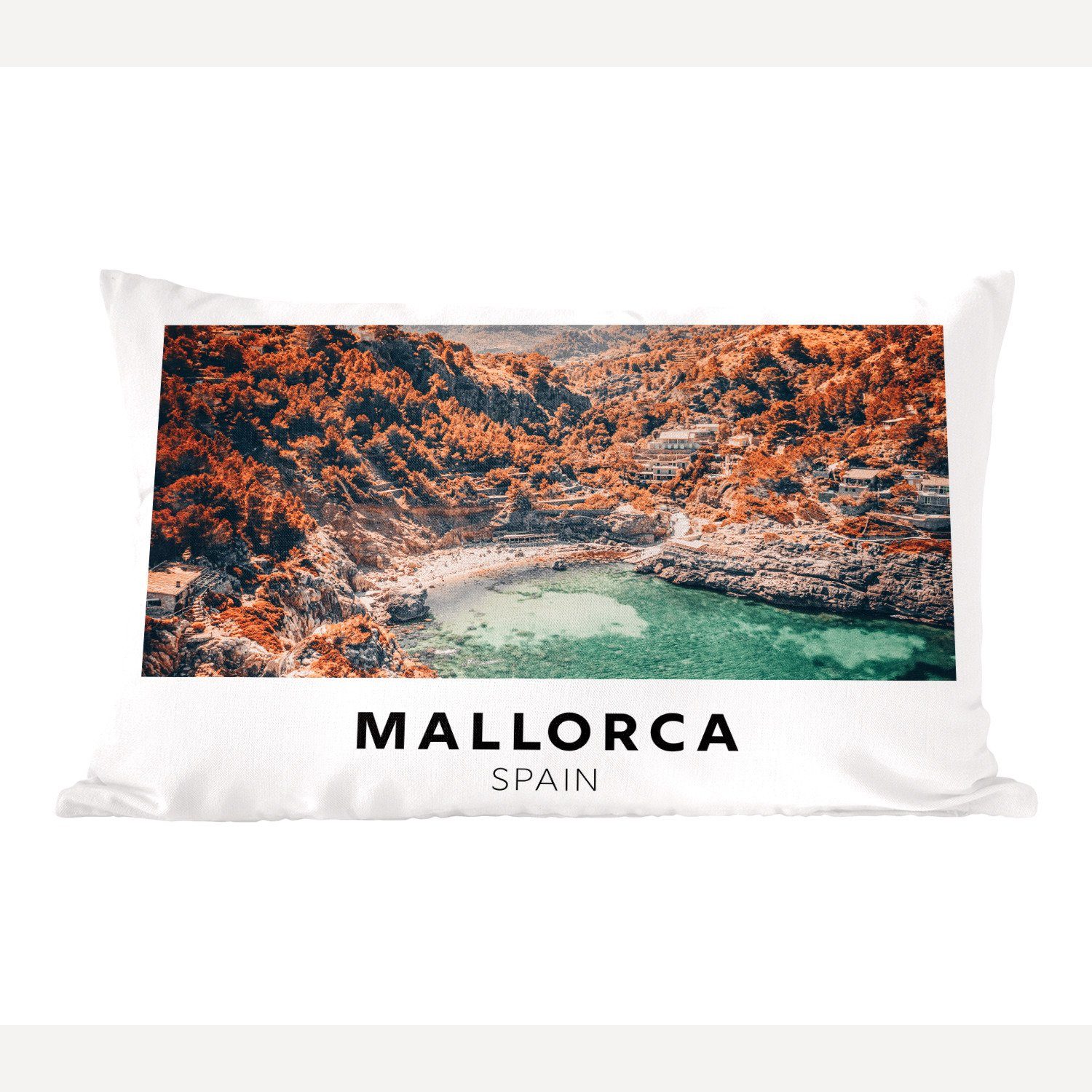 MuchoWow Dekokissen Mallorca - Spanien - Natur, Wohzimmer Dekoration, Zierkissen, Dekokissen mit Füllung, Schlafzimmer