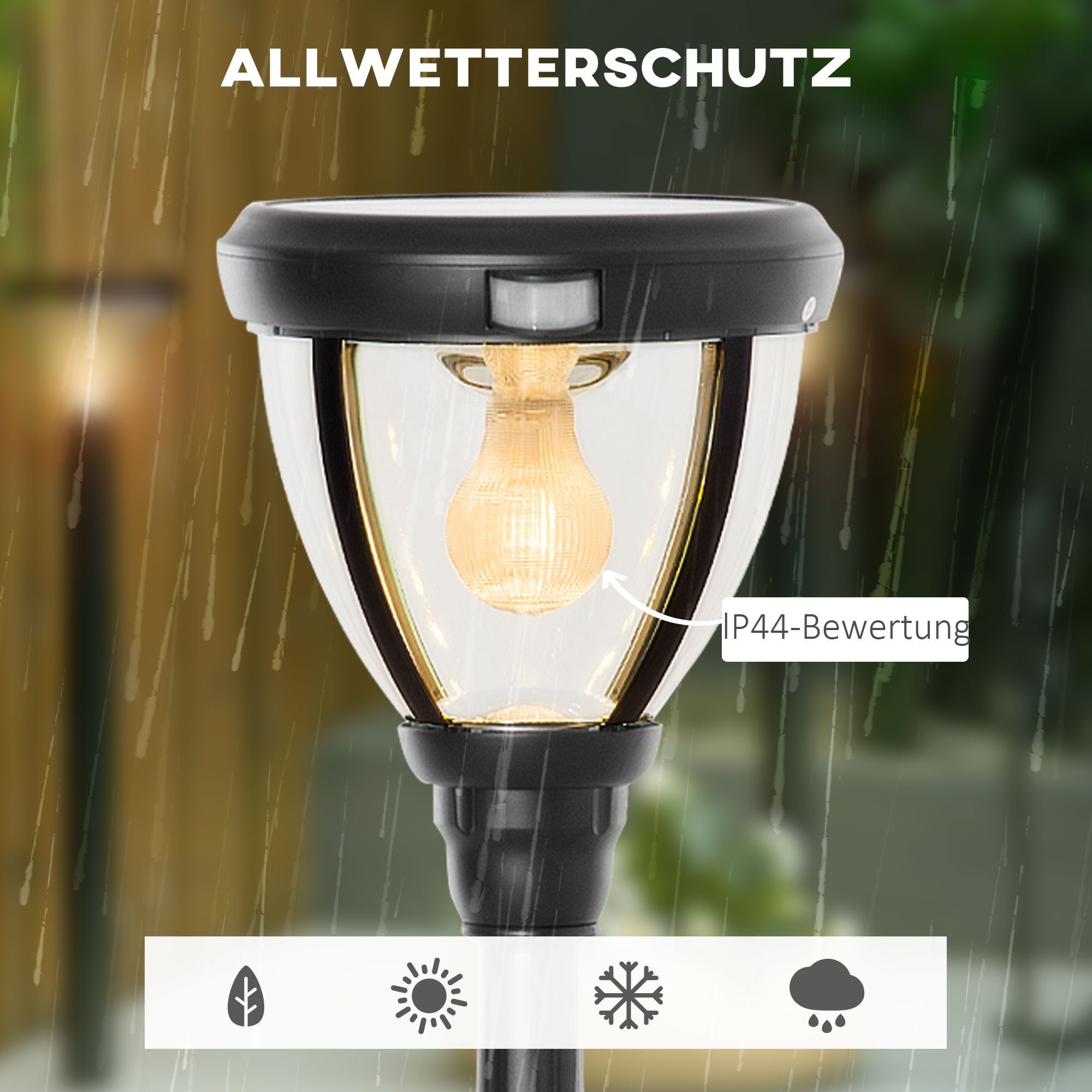 LED Gartenleuchte Gartenlampe Outsunny