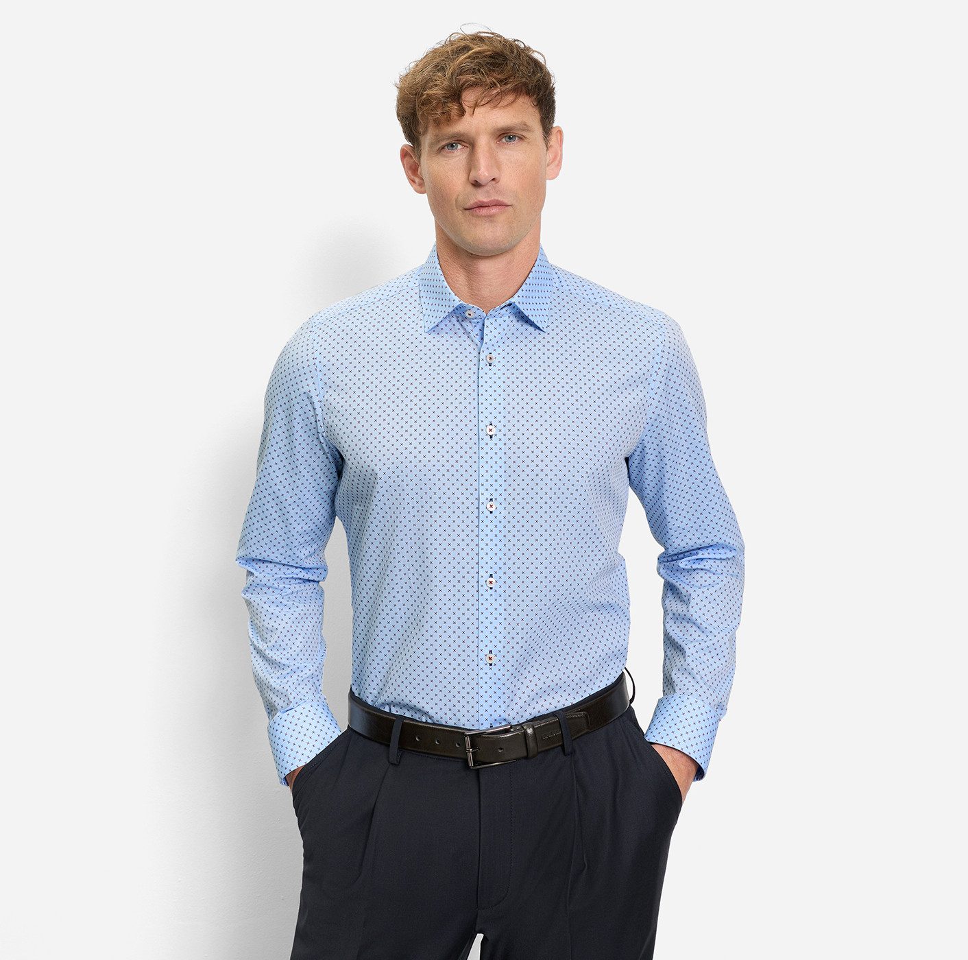 OLYMP Langarmhemd Level Five Businesshemd, body fit, Kentkragen